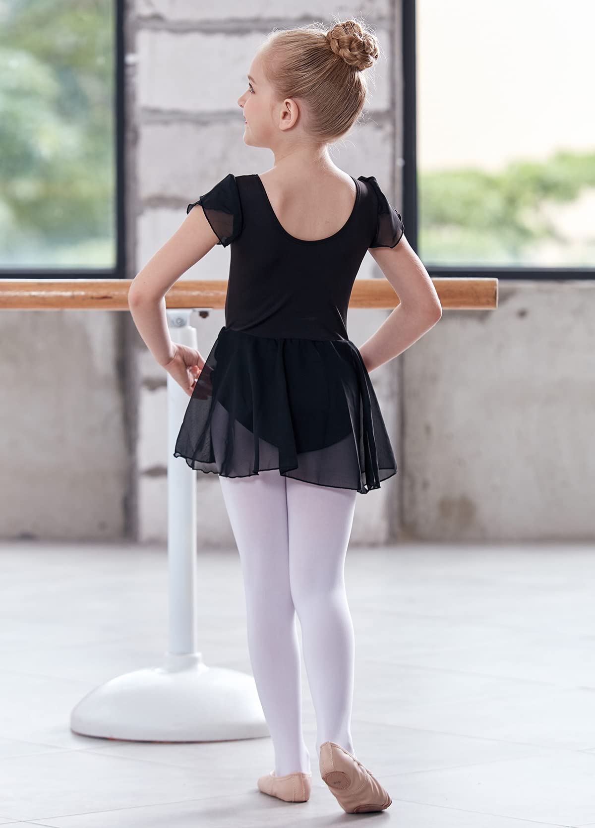 Toddler Ballet Leotard with Skirt - Girls Dance Leotard Outfit for Ballet & Gymnastics | Classic Short Sleeve Ballerina Dress for Toddlers | Perfect for Dance Class, Recitals & Performance