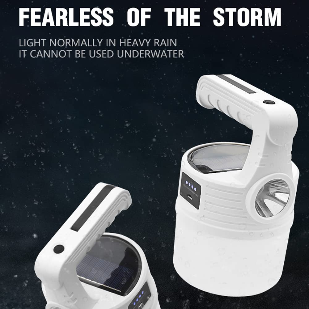 Lixada Solar Powered LED Camping Light - USB Rechargeable, 10 Lighting Modes, Waterproof Outdoor Emergency Flashlight for Hiking, Backpacking, Power Outages & Survival Kits