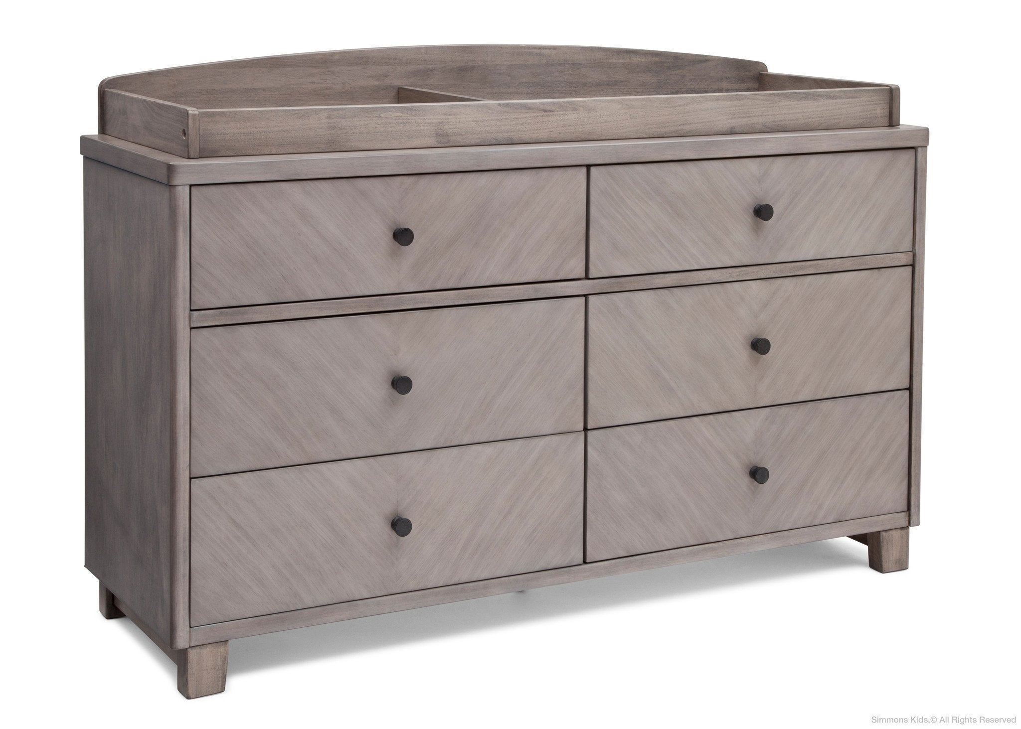 Modern 6-Drawer Chevron Dresser - Solid Wood Bedroom Storage Furniture for Organizing Clothes & Accessories | Perfect for Master Bedroom, Guest Room & Dorm Decor