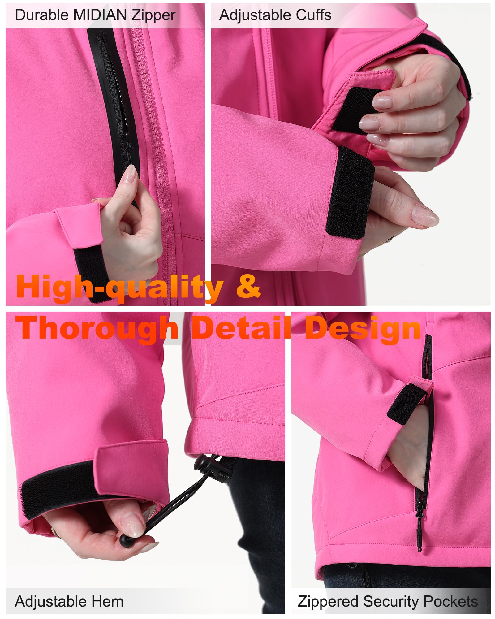 Women's Heated Jacket with 8 Heat Zones & Battery Pack - Soft Shell Down Insulated Winter Coat, Foldable Hood & Overheat Protection - Perfect for Outdoor Activities, Skiing, Hiking & Cold Weather Commutes