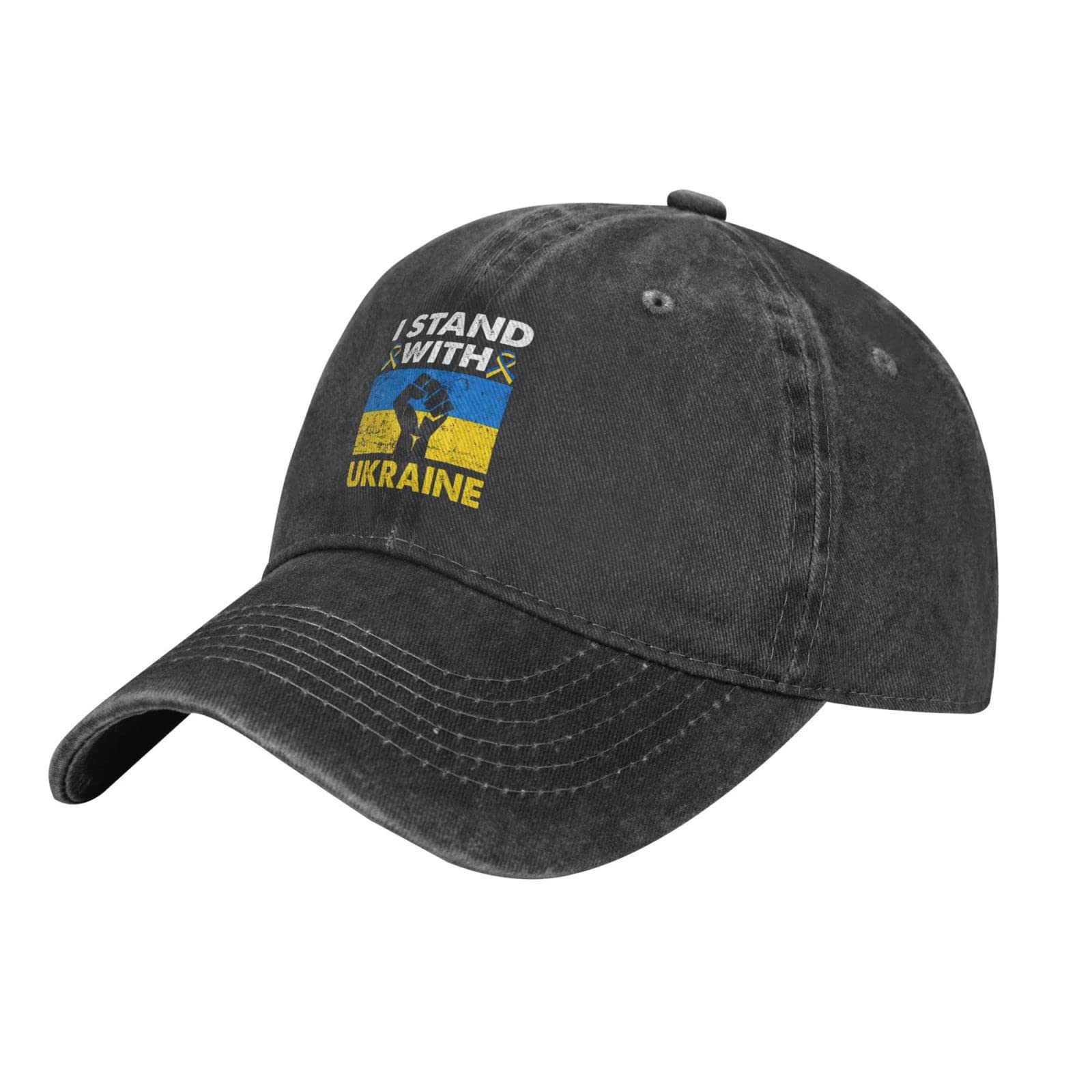 Ukraine Baseball Caps for Men & Women - I Stand with Ukraine Dad Hats in Black | Support Ukraine with Stylish Unisex Hats for Everyday Wear