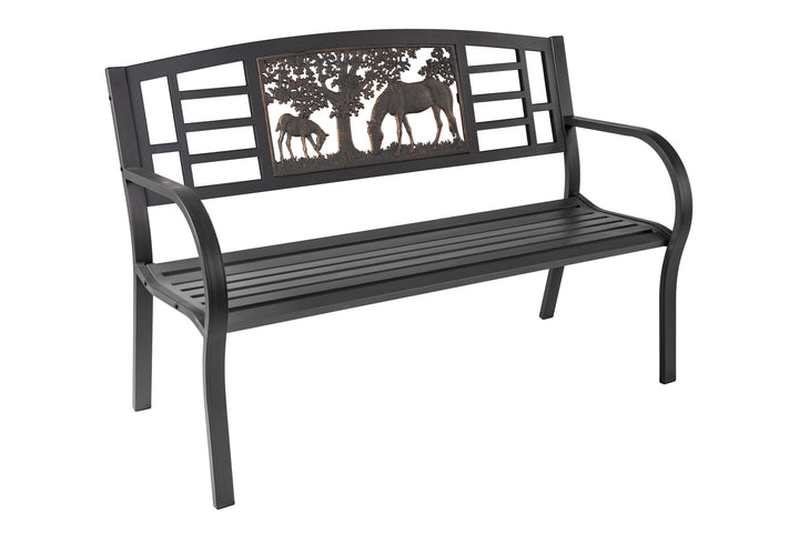 Durable Steel Horse Bench for Stable & Farm - Heavy Duty Metal Seating for Equestrian, Ranch & Outdoor Use