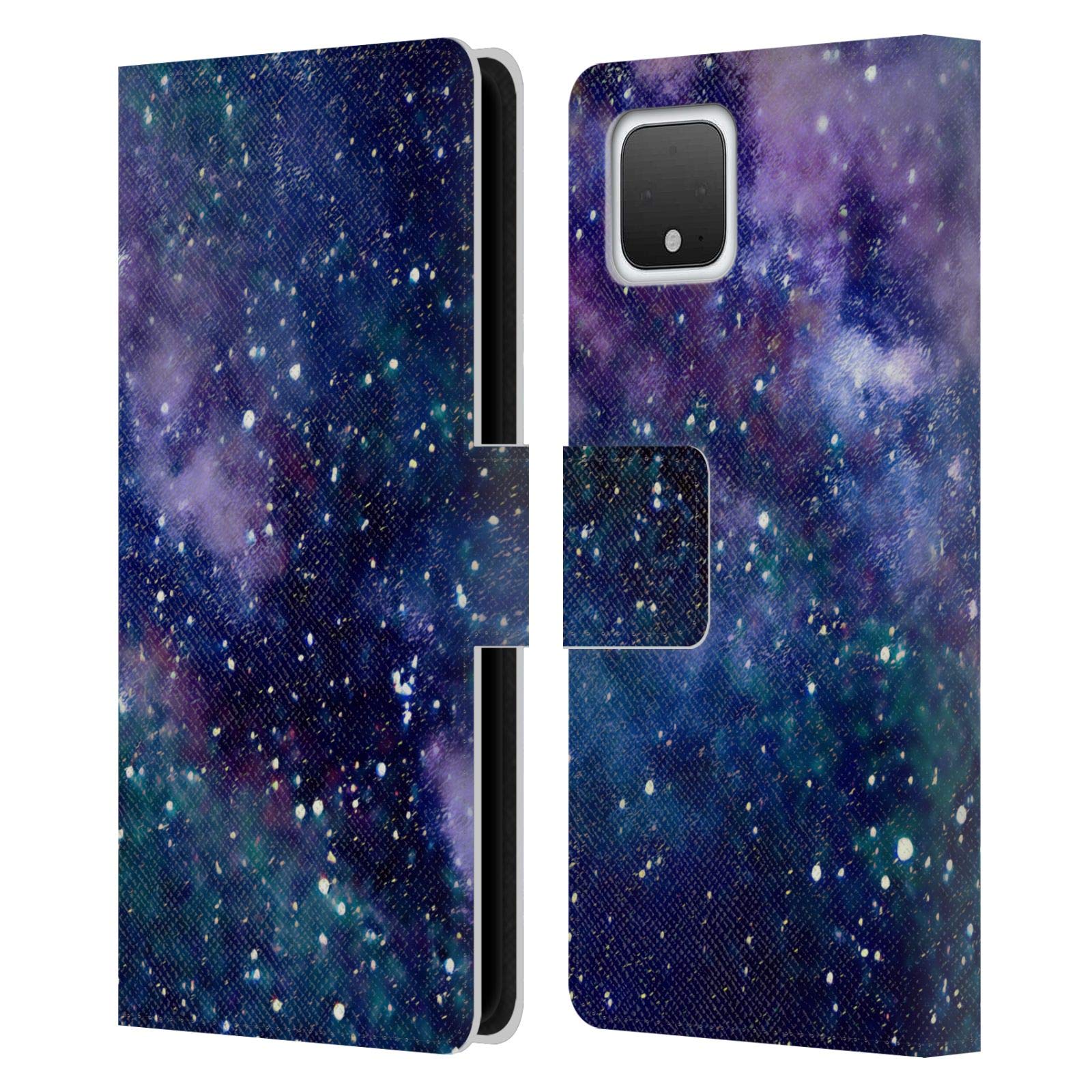 Head Case Designs Cosmo18 Milky Way Space Leather Book Wallet Case Cover for Google Pixel 4 - Perfect for Travel, Work, and Everyday Protection