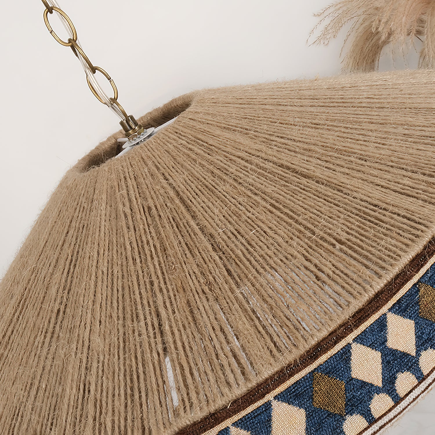 Bohemian Fringe Pendant Lamp - Handmade Rattan Chandelier with Beaded Tassels for Living Room, Bedroom, or Dining Room Decor - Perfect for Boho, Farmhouse, and Coastal Style Homes