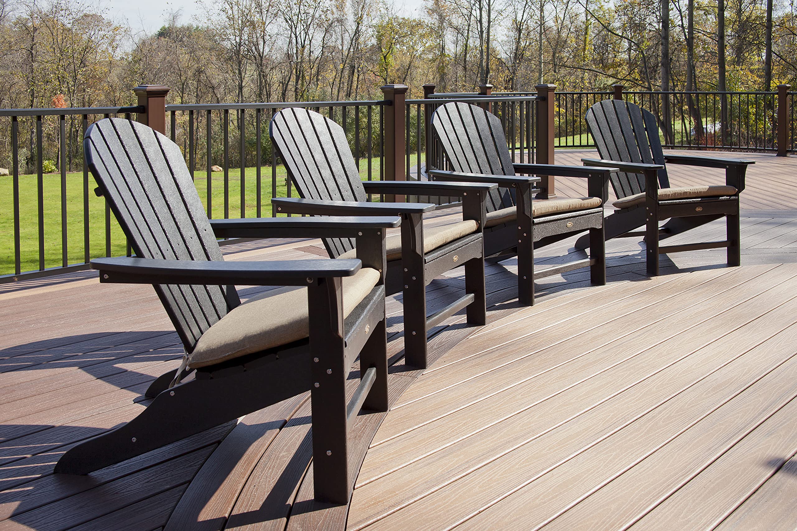 Premium Trex Outdoor Furniture Yacht Club Shellback Adirondack Chair - All-Weather Resin Wicker Patio Seating for Poolside, Deck, Garden & Backyard Relaxation