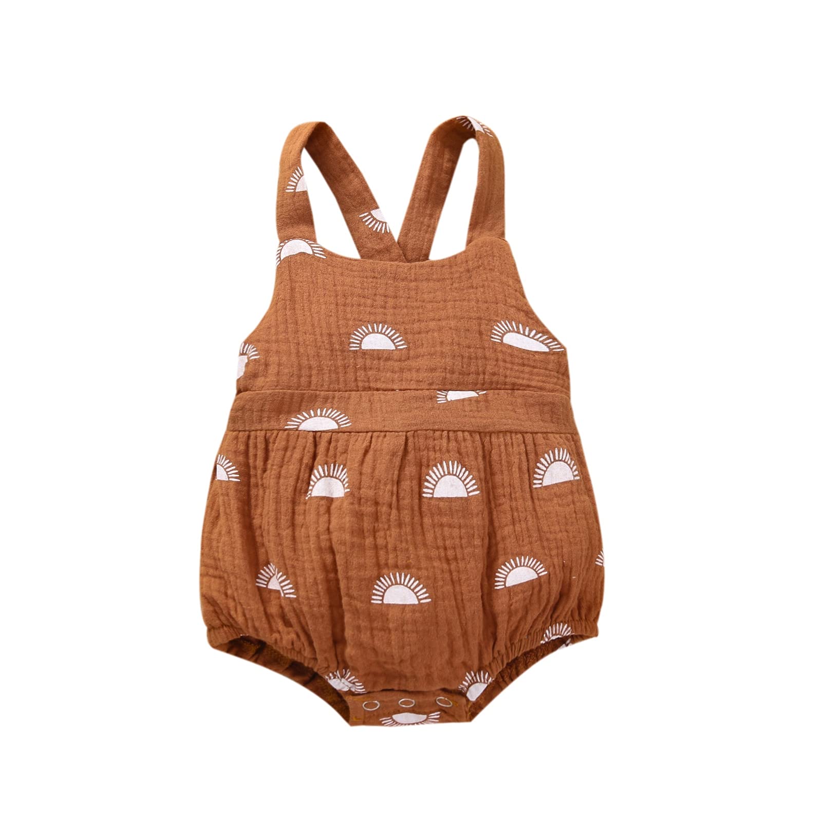 Newborn Baby Boy & Girl Sleeveless Romper Bodysuit - 100% Cotton Summer Outfit | Backless Overalls for Infants | Perfect for Playtime, Beach & Photo Shoots