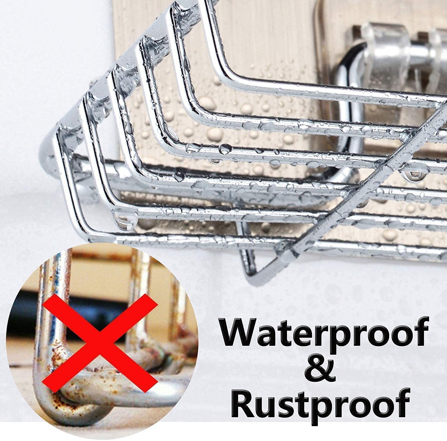 Stainless Steel Wall Mounted Double Layer Soap Dish Holder - Rustproof Bathroom & Kitchen Soap Storage Rack with Self-Adhesive Sticker (Silver) - Perfect for Shower, Sink Countertop, and Vanity Organization