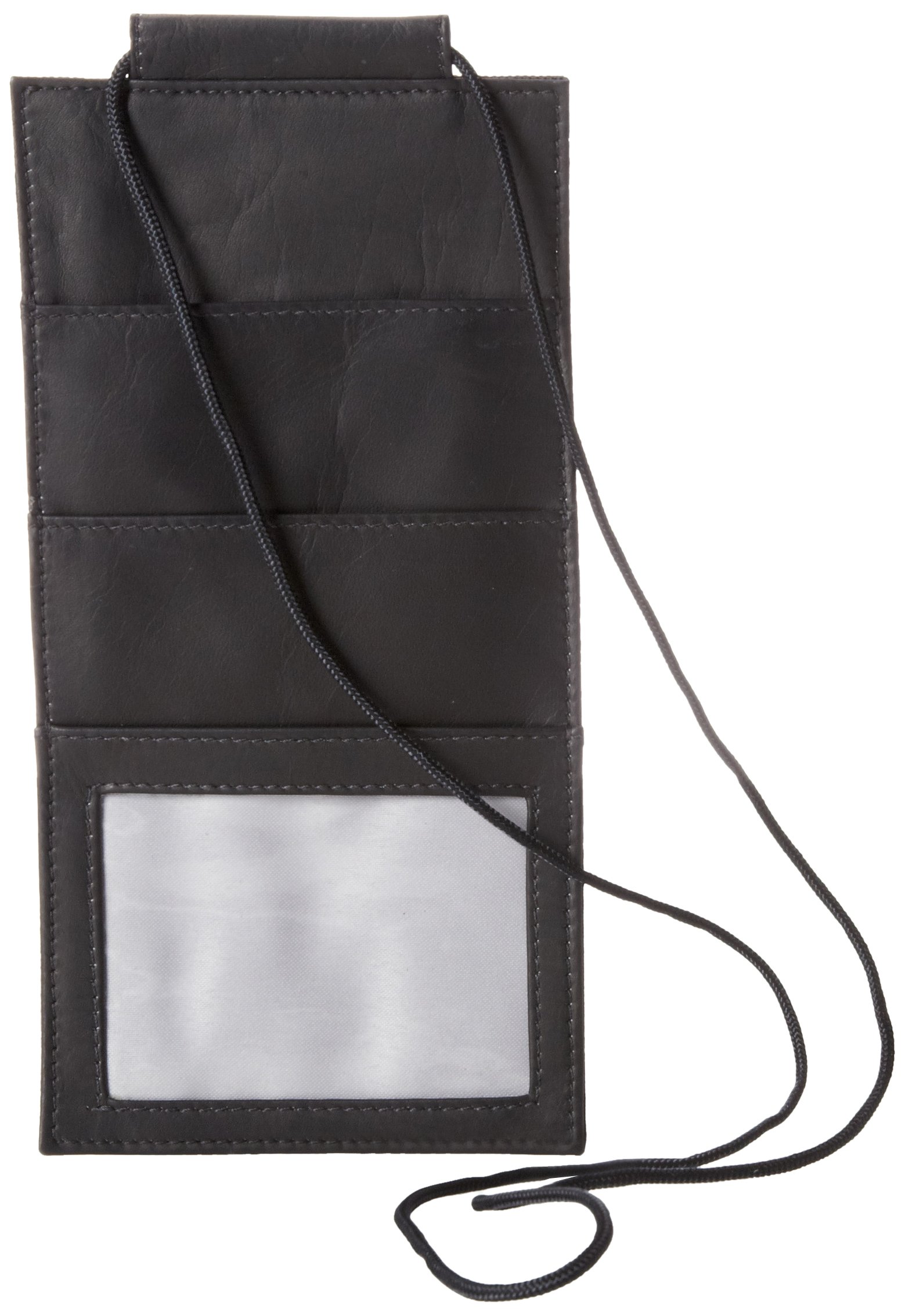 Premium Piel Leather Hanging Travel Wallet for Passport & Documents - Black, One Size - Perfect for Airports, Hotels & Business Trips