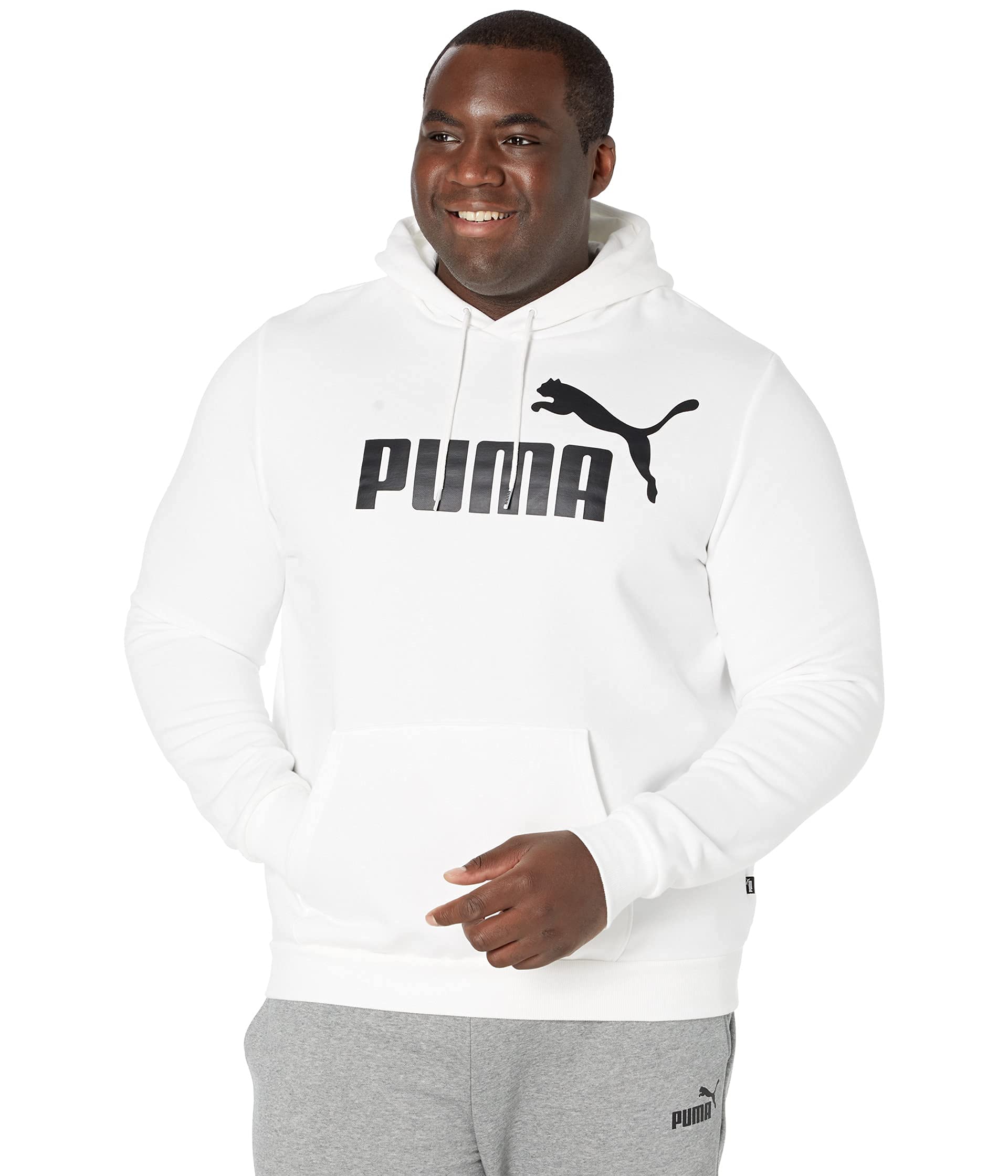 PUMA Men's Essentials Big Logo Fleece Hoodie - Soft & Comfortable Pullover Sweatshirt for Casual Wear, Gym & Street Style | Black