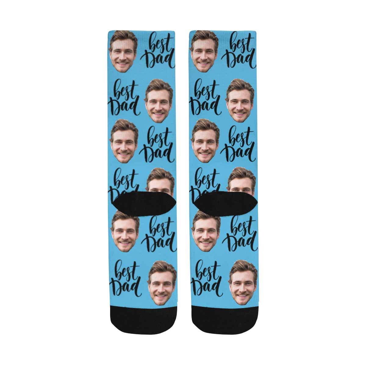 Personalized Photo Socks for Men - Custom Picture Crew Socks | Best Father's Day Gift for Dad | Unisex Face Print Socks for Everyday Wear & Special Occasions