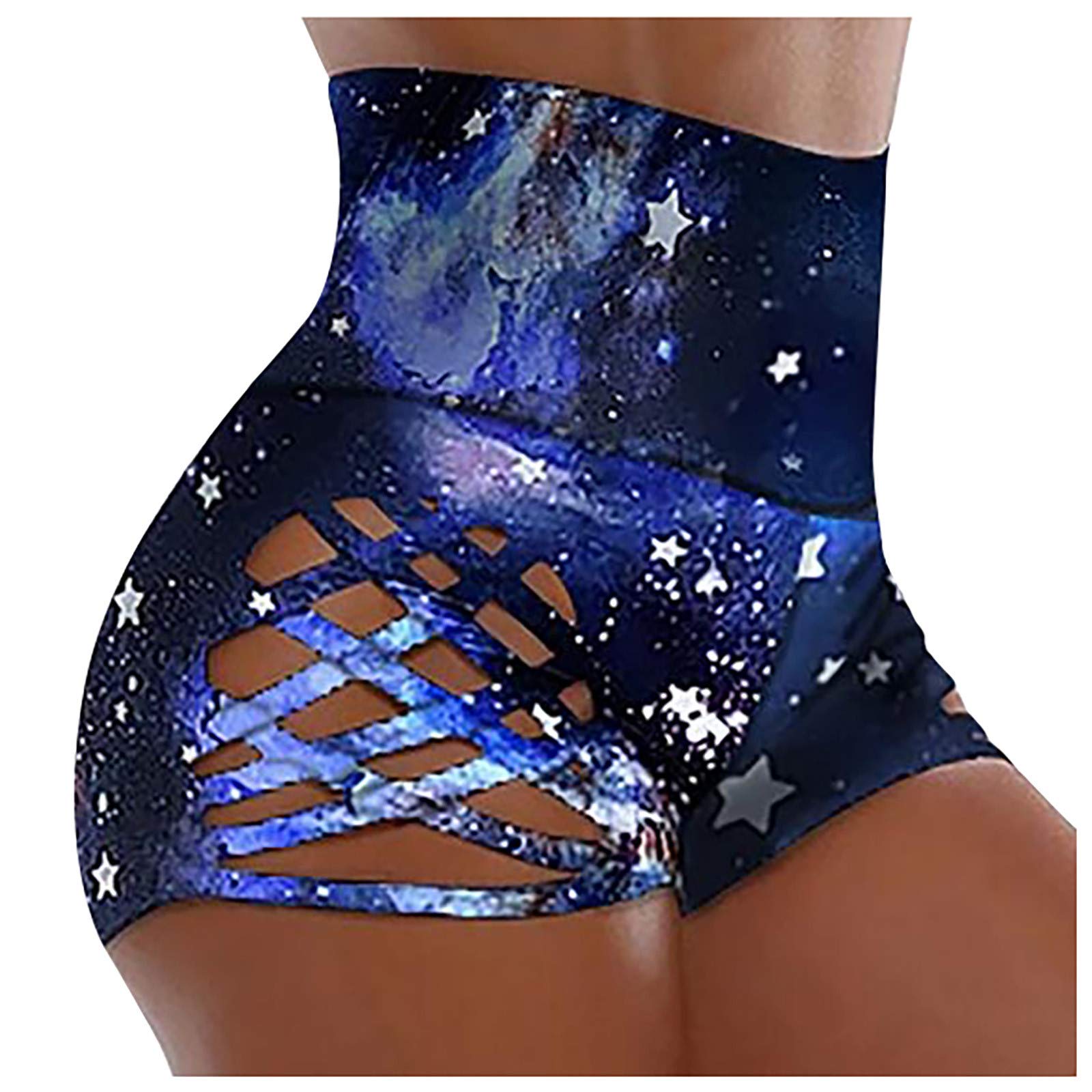 Women's High Waist Workout Shorts - Athletic Running Yoga Gym Shorts with Pockets, Breathable & Comfortable for Summer Sports, Cycling & Active Wear (Blue, Medium) - Perfect for Fitness, Jogging & Outdoor Activities