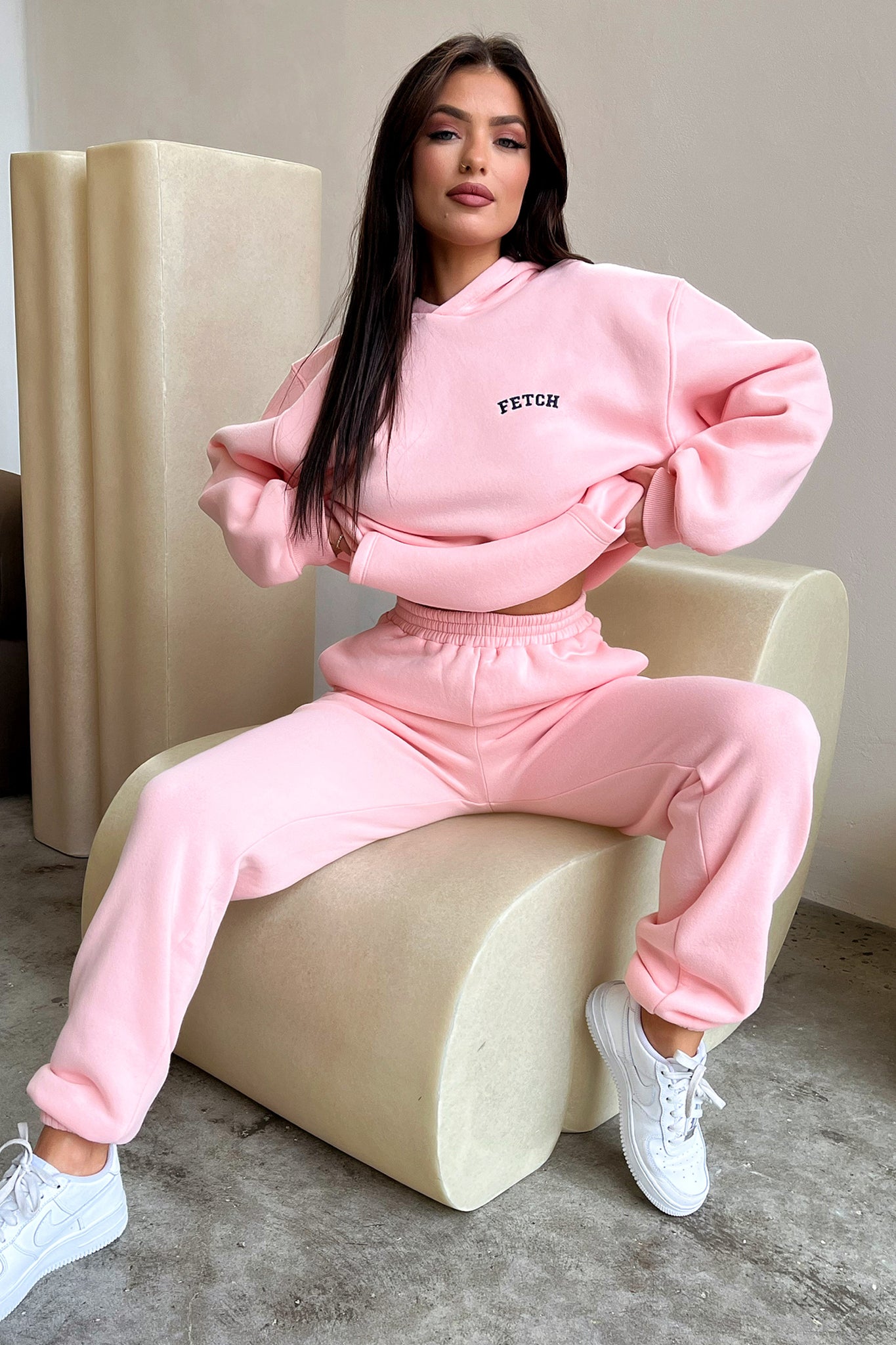 Fetch University Trackies - Soft Pink Joggers for Women, Comfortable Lounge Pants, Casual Athletic Wear for Yoga, Running & College Campus Life