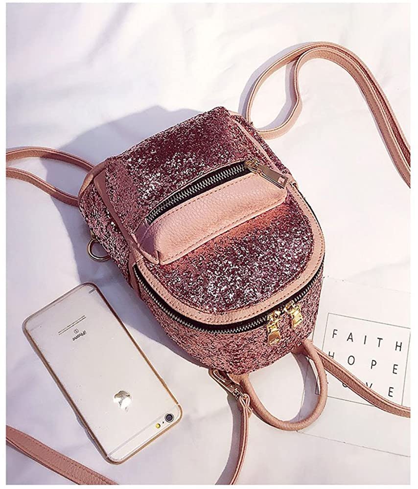 IHAYNER Women's Cute Sequin Mini Backpack - Leather Crossbody Purse for Women, Gold Glitter Shoulder Bag | Perfect for Parties, Travel & Everyday Use