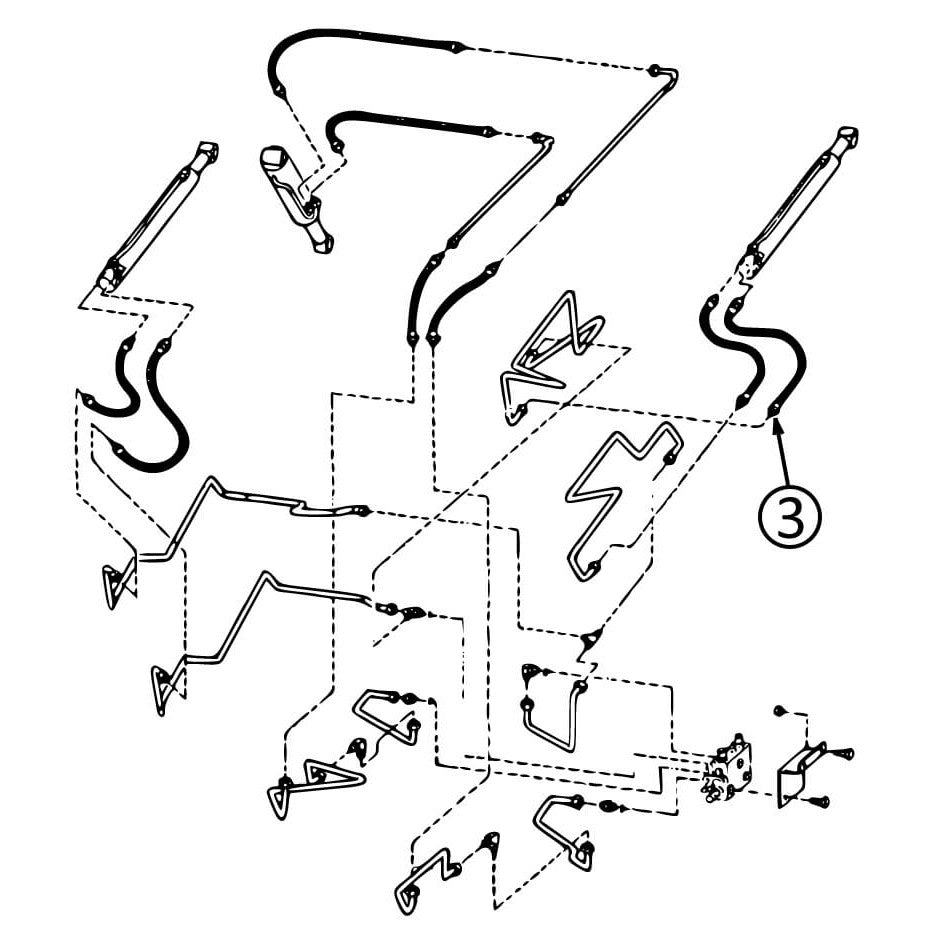 Bobcat 863 863C 863F 863G 864 Replacement Hydraulic Hose for Right Hand Loader Lift Cylinder Bore End Type 1 #3 - Compatible with Skid Steer Loaders, Construction & Farm Equipment Maintenance