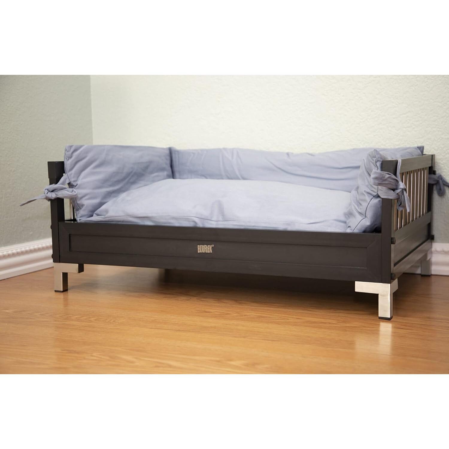 New Age Pet ECOFLEX Manhattan Raised Dog Bed with Cushion - Waterproof & Orthopedic Support for Extra Large Dogs - Espresso Brown - Perfect for Indoor & Outdoor Use in Living Room, Patio or Kennel