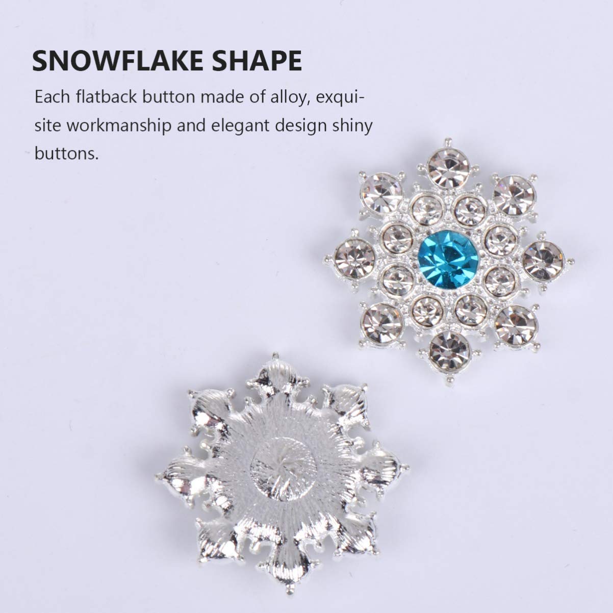 EXCEART 30pcs Crystal Snowflake Rhinestone Embellishments - Flat Back Rhinestone Appliques for DIY Crafts, Brooches, Hair Accessories & Scrapbooking - Perfect for Holiday Decorations, Wedding Favors & Gift Wrapping