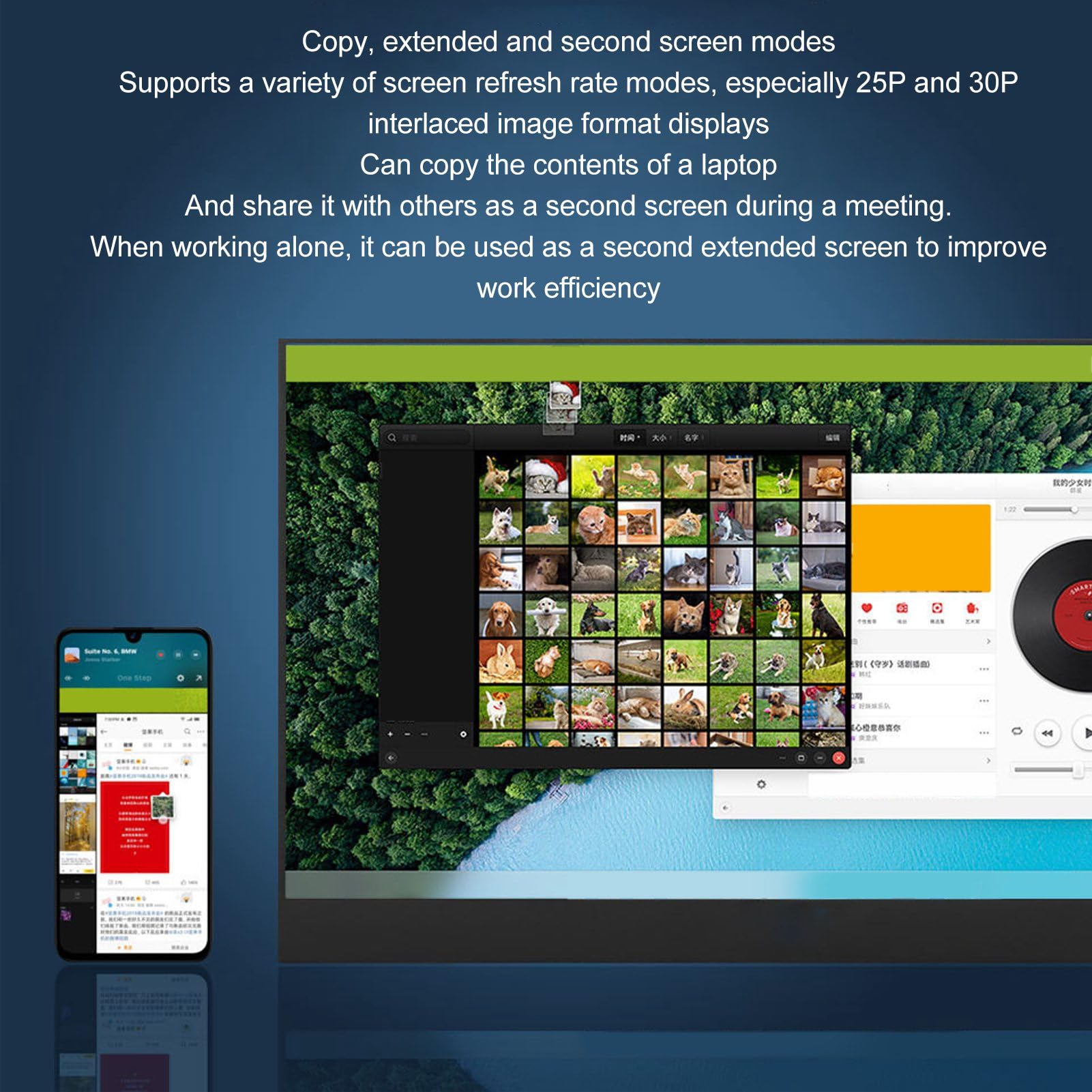 ASHATA 13.3 Inch USB C Portable Monitor - 1080P IPS Display, 16:9 Aspect Ratio, Built-in Dual Speakers, 178° Viewing Angle, for Laptop, PC, Phone - Perfect for Work, Gaming & Travel