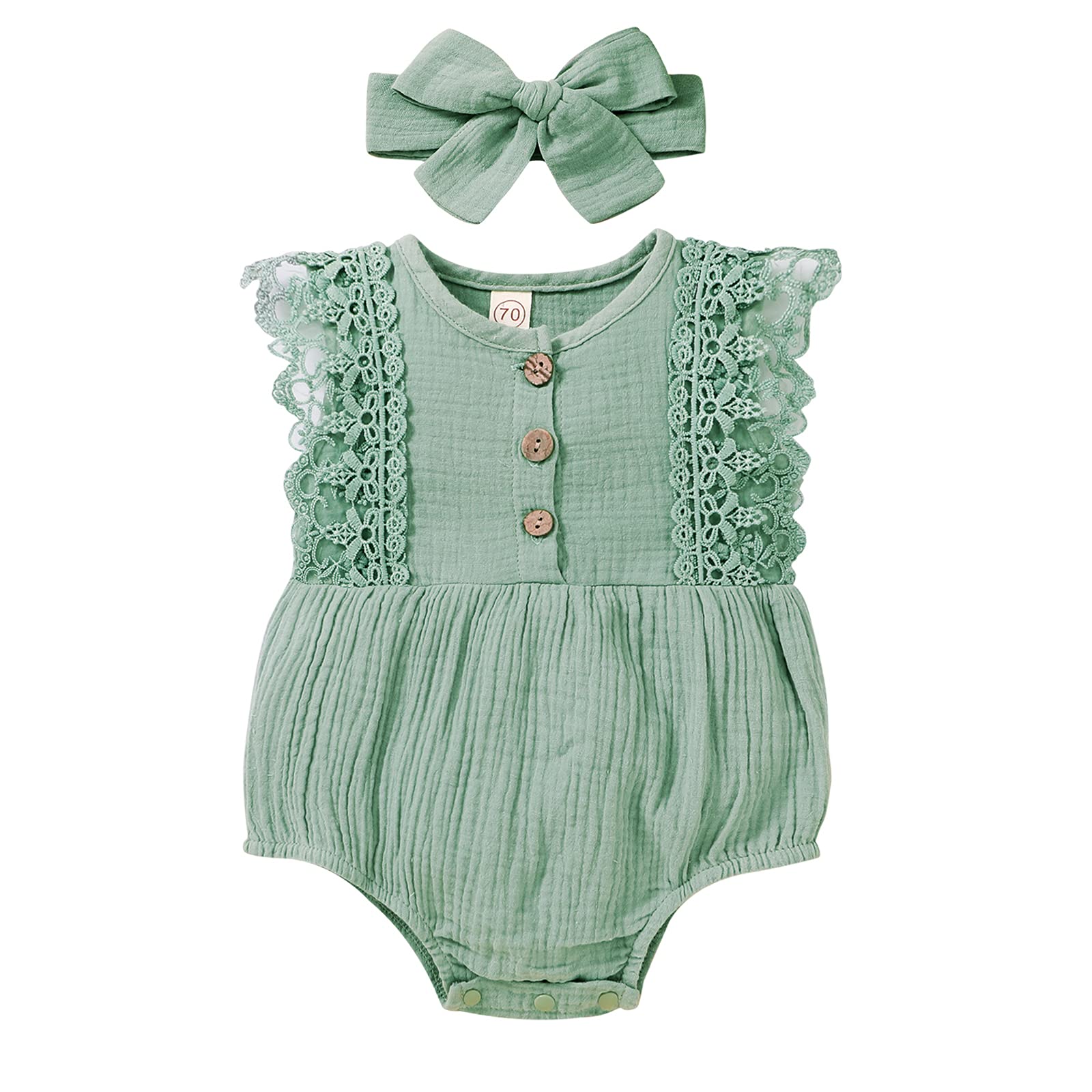 Newborn Baby Girl Clothes - Soft Cotton Lace Romper Jumpsuit with Ruffle Details | Cute Infant Outfit for Photos, Parties & Everyday Wear