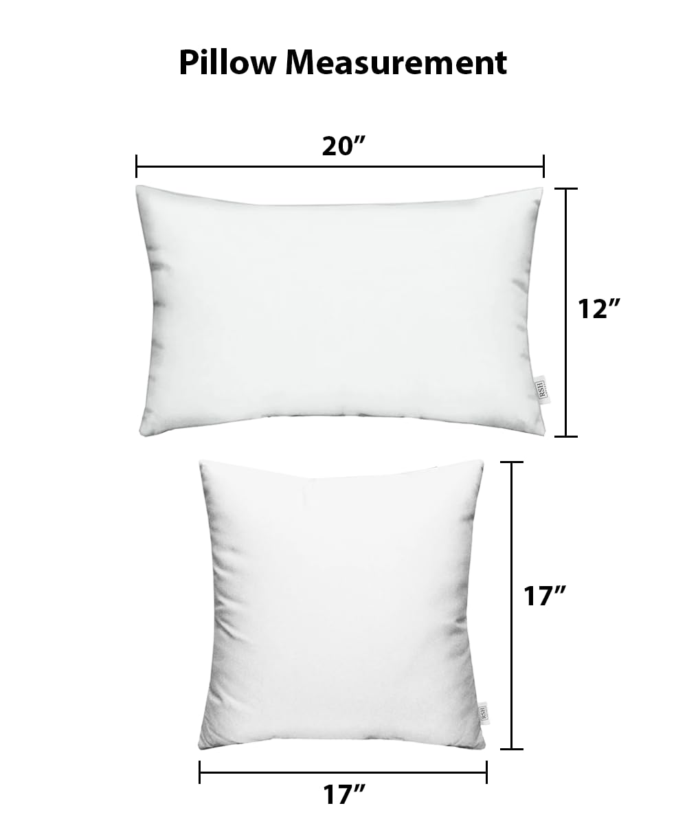 RSH DECOR: Set of 4 Lumbar & Square Throw Pillows (20