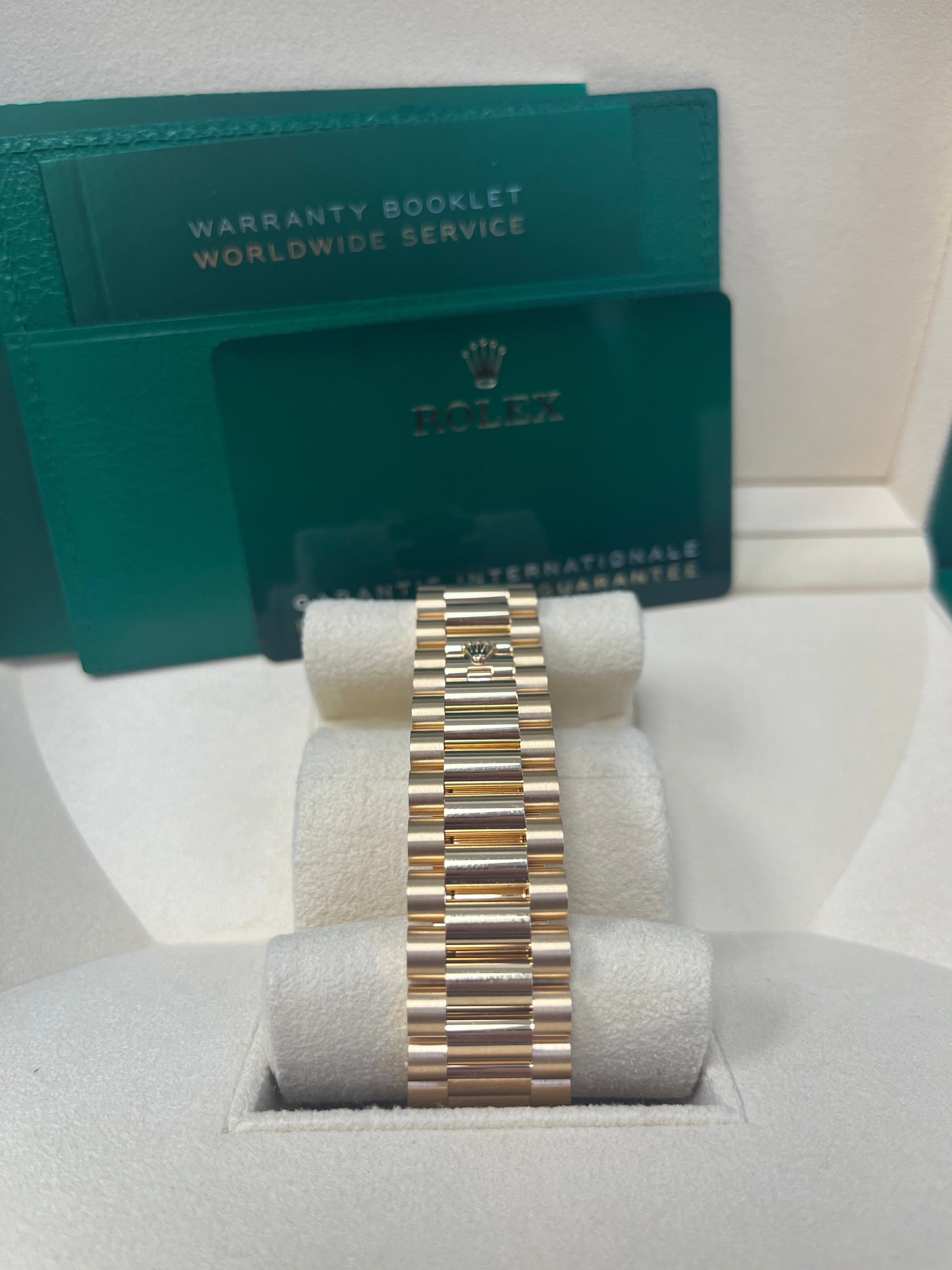 Rolex Day Date 40mm Men's Watch - 18K Yellow Gold, White Roman Dial, Fluted Bezel (Ref# 228238) | Luxury Dress Watch for Business & Formal Occasions