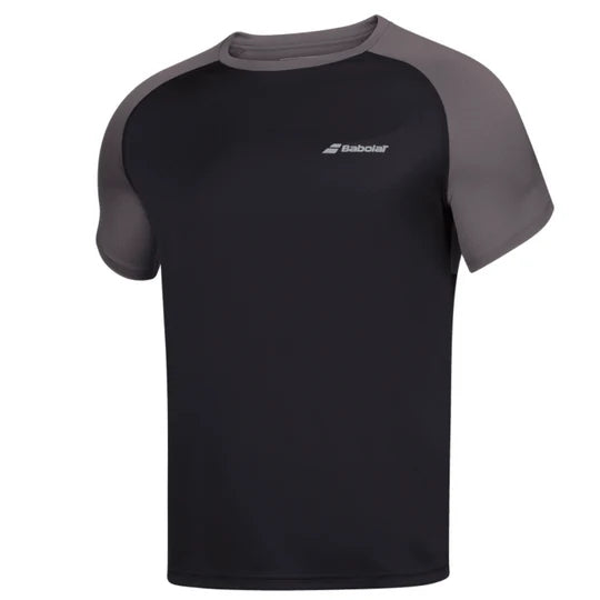 Babolat Play Crew Neck Men's T-Shirt - Black/Black | Comfortable Athletic Tee for Tennis & Casual Wear