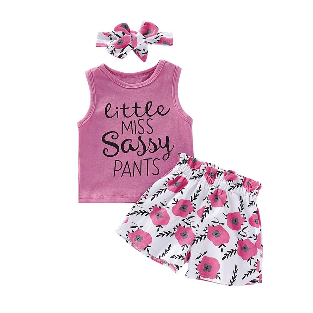 Toddler Girl Summer Outfit Set - Floral Sleeveless Tank Top, Shorts & Headband | Cute Toddler Clothes for Playdates, Beach & Outdoor Activities