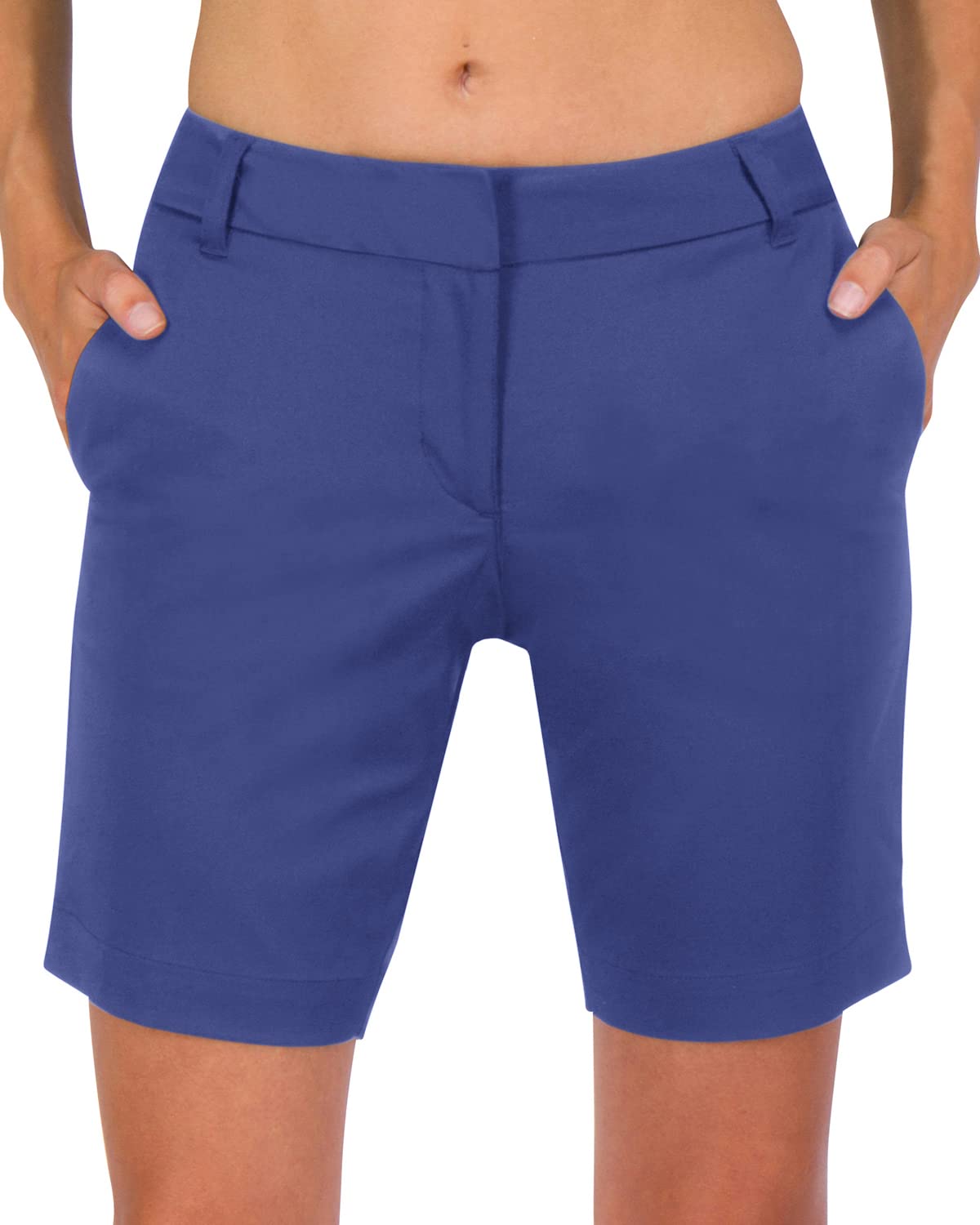 Three Sixty Six Women's Bermuda Golf Shorts 8.5 Inch Inseam - Quick Dry Active Athletic Shorts with Pockets, Breathable Fabric for Golf, Tennis & Casual Wear