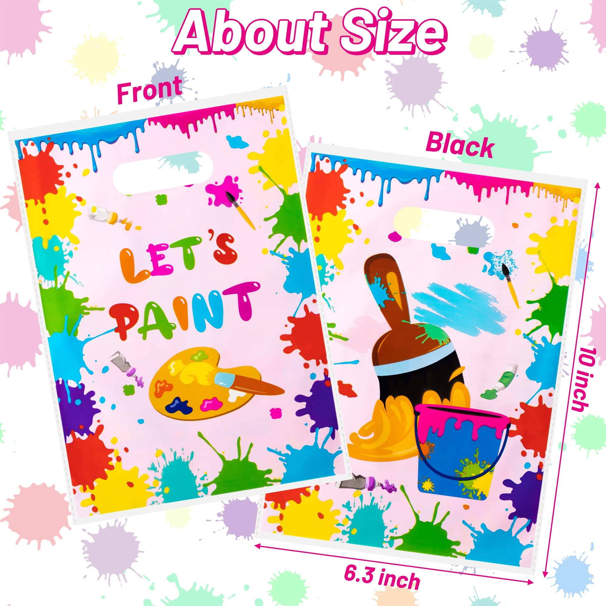 50Pcs Art Paint Party Favor Bags - Creative Artist Themed Birthday Goody Bags, Candy Treat Bags & Party Decor Supplies for Kids - Perfect for Art Birthday Parties, School Events & Craft Activities