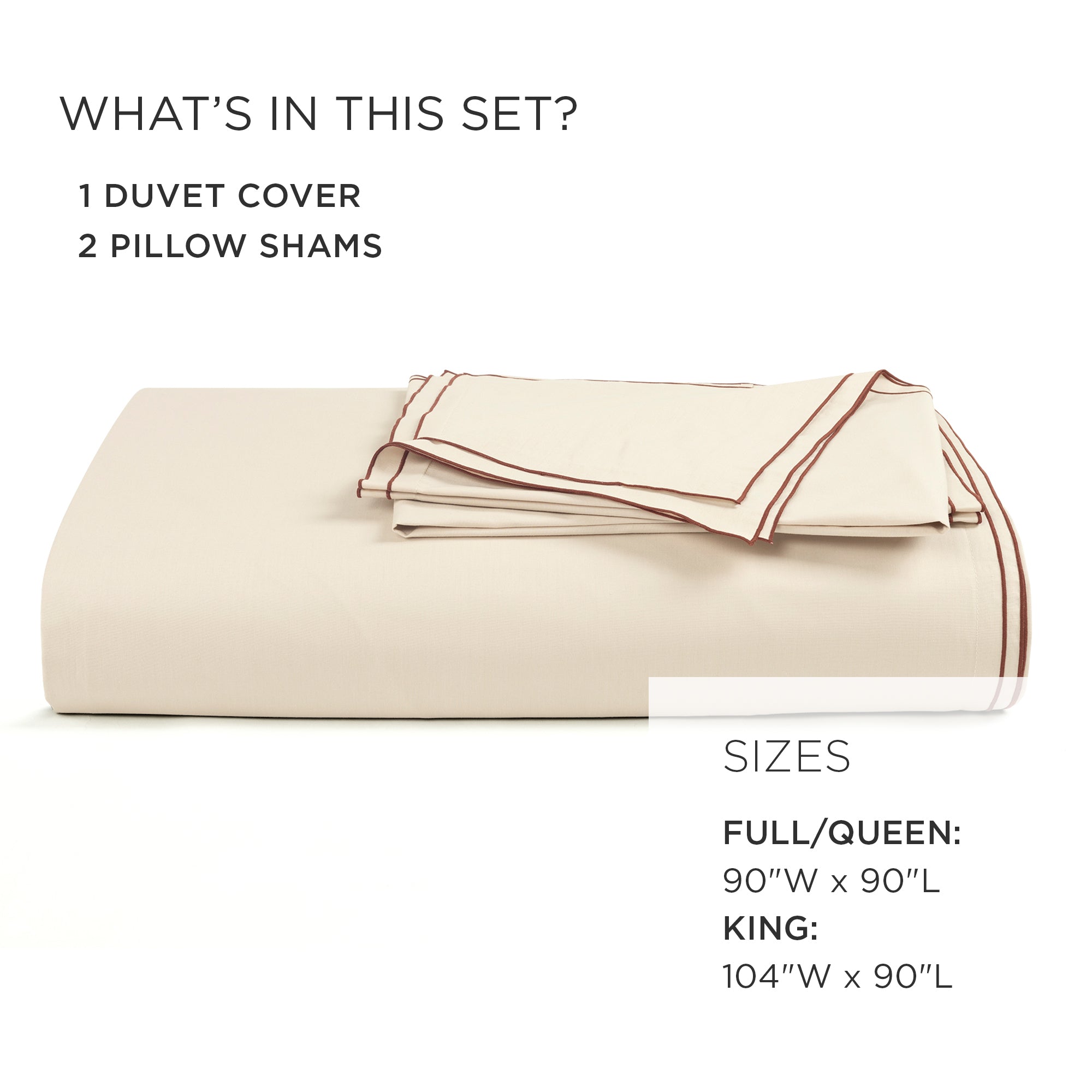 Luxury Hampton Double Flange Embroidered Duvet Cover Set - Queen Size, 100% Cotton, Contrast Edge Design for Elegant Bedroom Decor | Perfect for Master Bedrooms, Guest Rooms & Hotel Style Bedding
