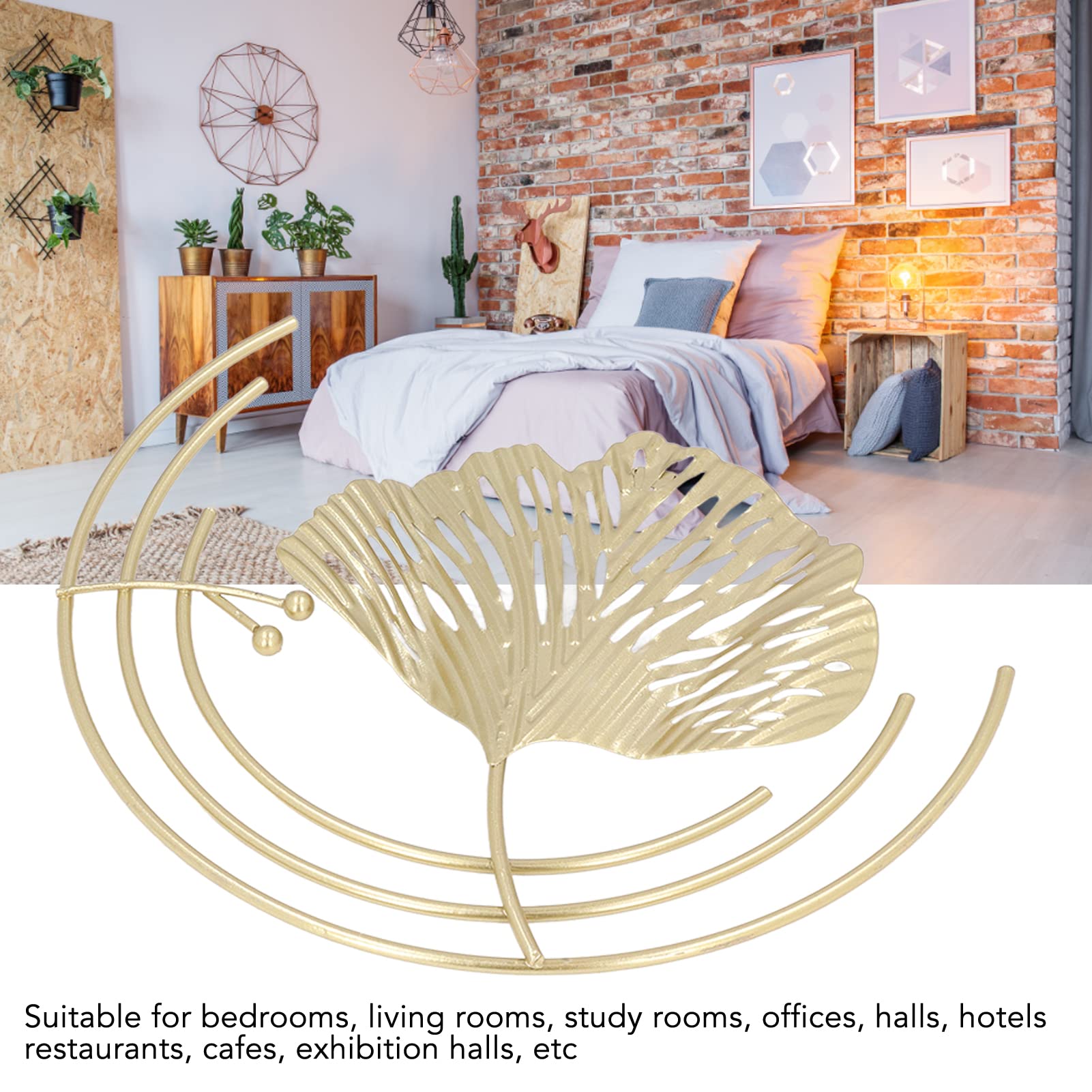 Gold Leaf Metal Wall Art Decor - Handcrafted Iron Wall Sculpture for Living Room, Bedroom, Office - Elegant Home Decor for Modern & Classic Interiors - Perfect for Housewarming Gifts & Wall Accents