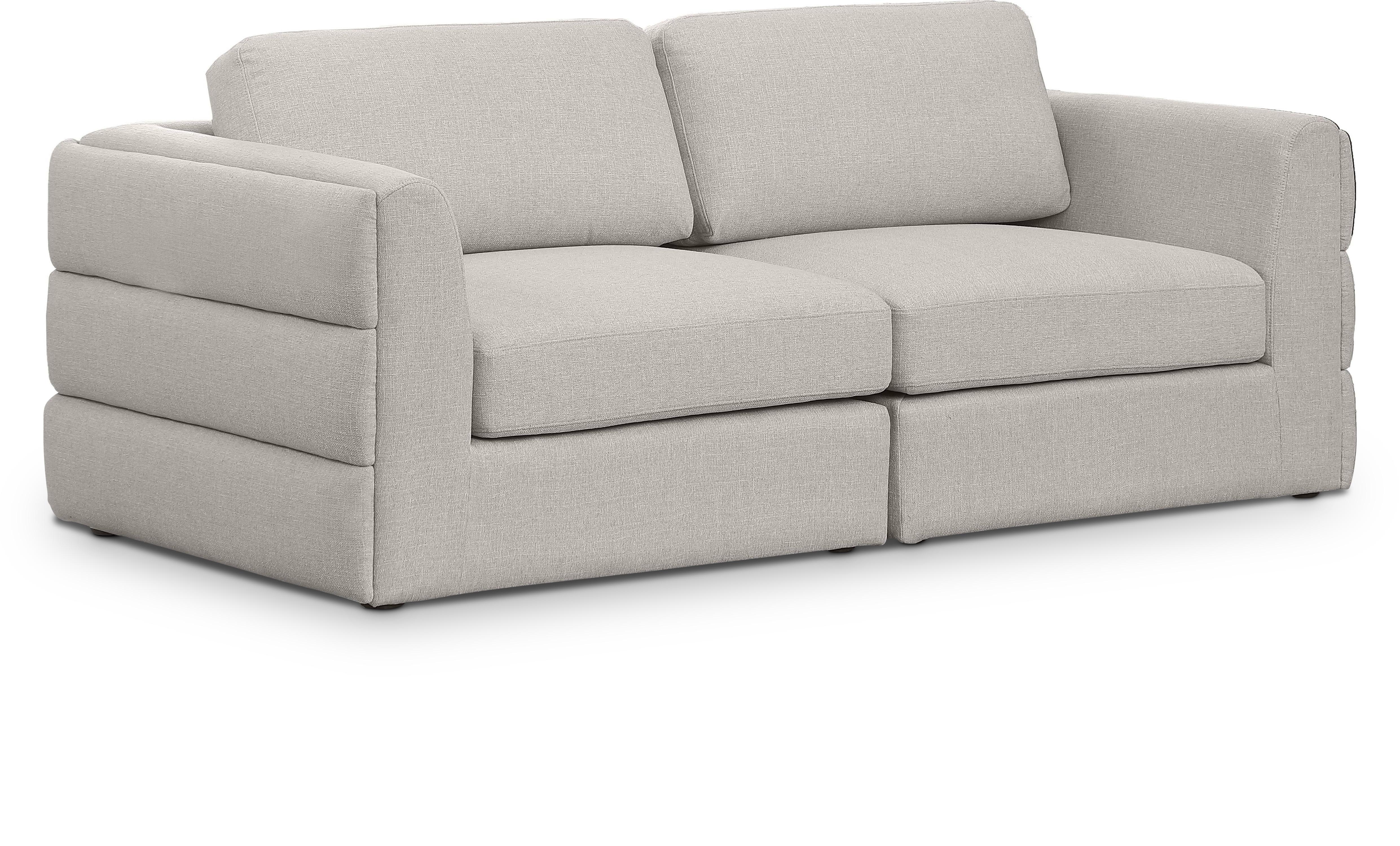 Beckham Durable Linen Textured Fabric Modular Sofa - Modern Sectional Couch for Living Room, Lounge & Home Theater - Washable Removable Covers, Easy Assembly