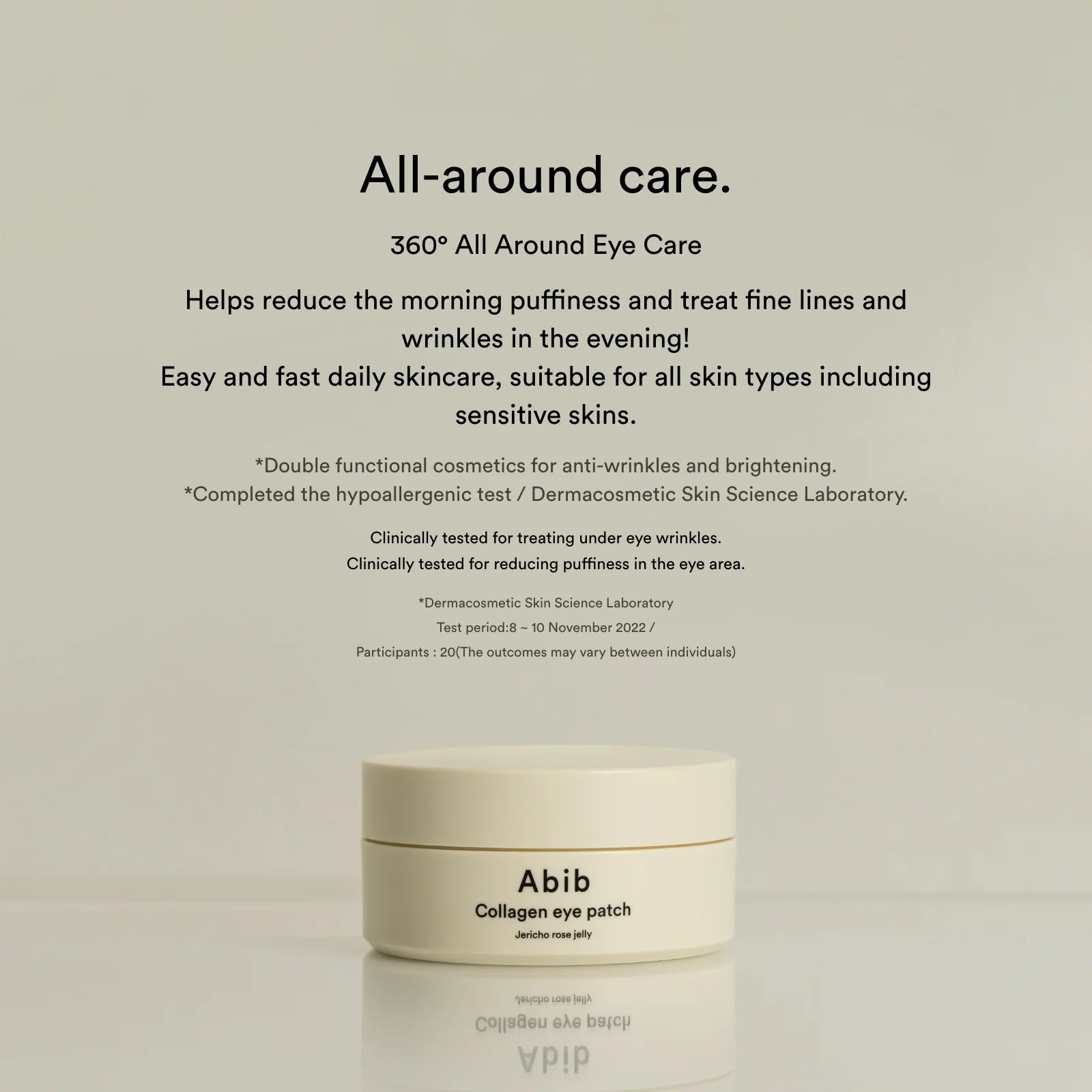 Abib Collagen Eye Patch 90g - Hydrating & Firming Under Eye Treatment for Dark Circles & Puffiness | Korean Skincare for Women & Men | Perfect for Night Routine & Travel