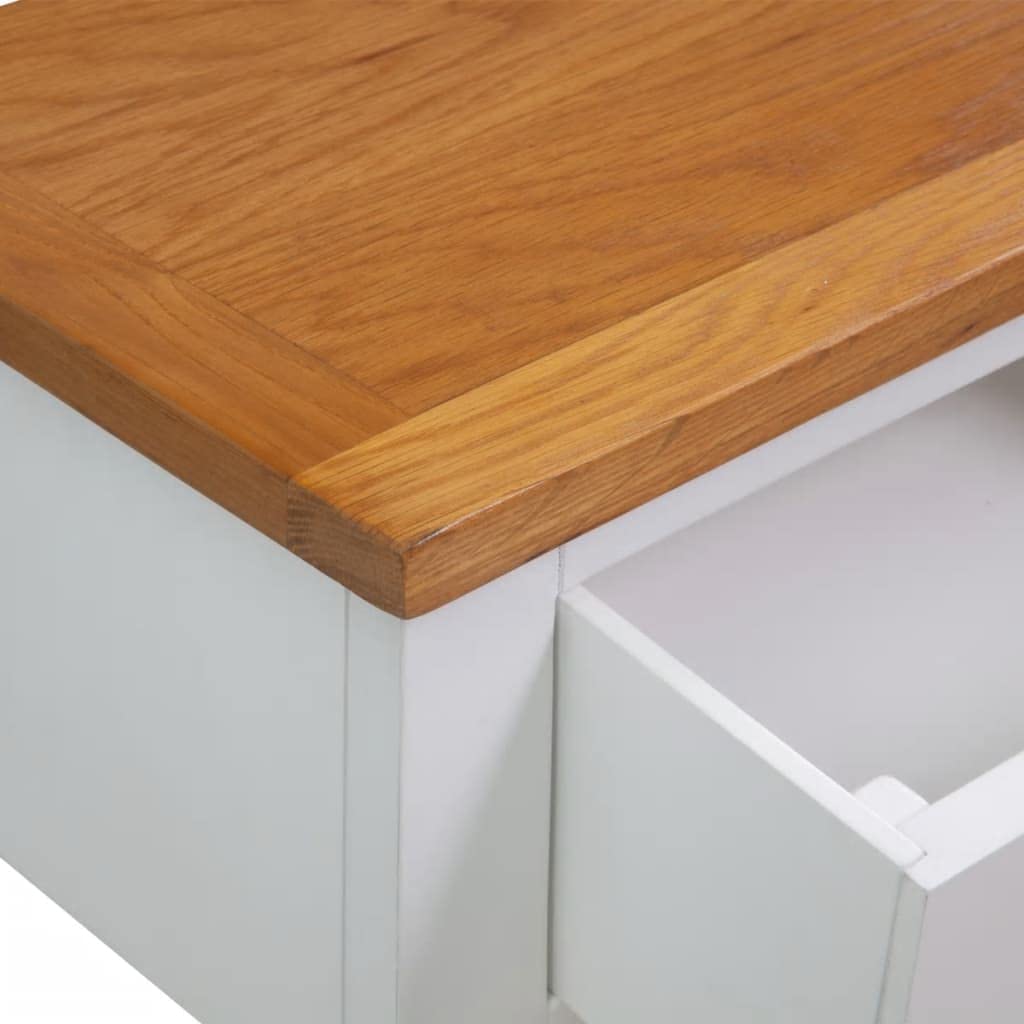 Solid Oak Console Table with Storage Shelf - Industrial Rustic Side Table for Living Room, Study, Bedroom - 32.7