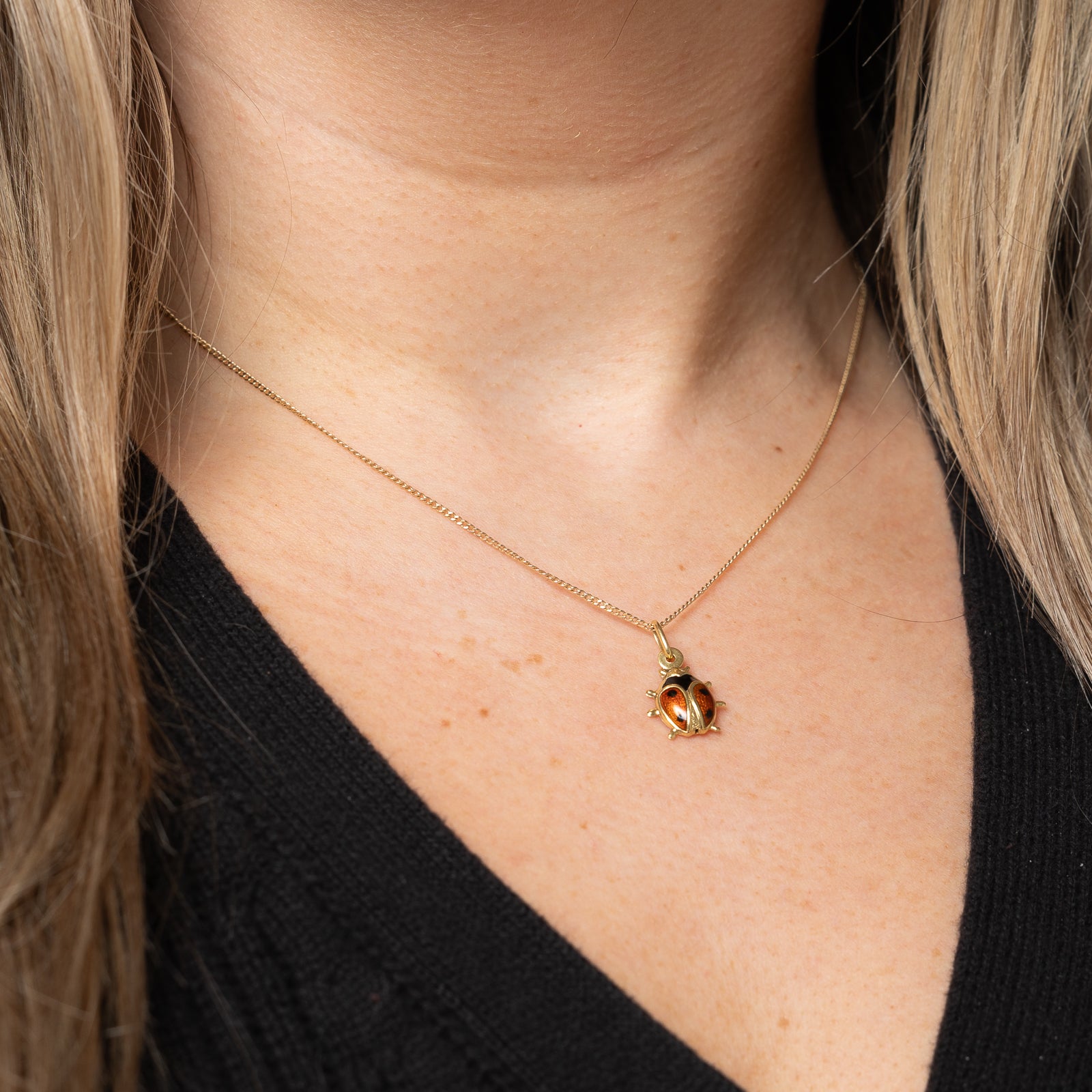 14K Yellow Gold Ladybug Charm Pendant - Elegant Jewelry for Women, Perfect for Gifts, Birthdays & Everyday Wear
