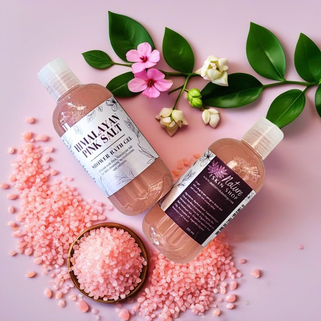 Himalayan Pink Salt Shower Gel - Natural Exfoliating & Detoxifying Body Wash for Soft Skin | Spa-Like Bath Experience at Home