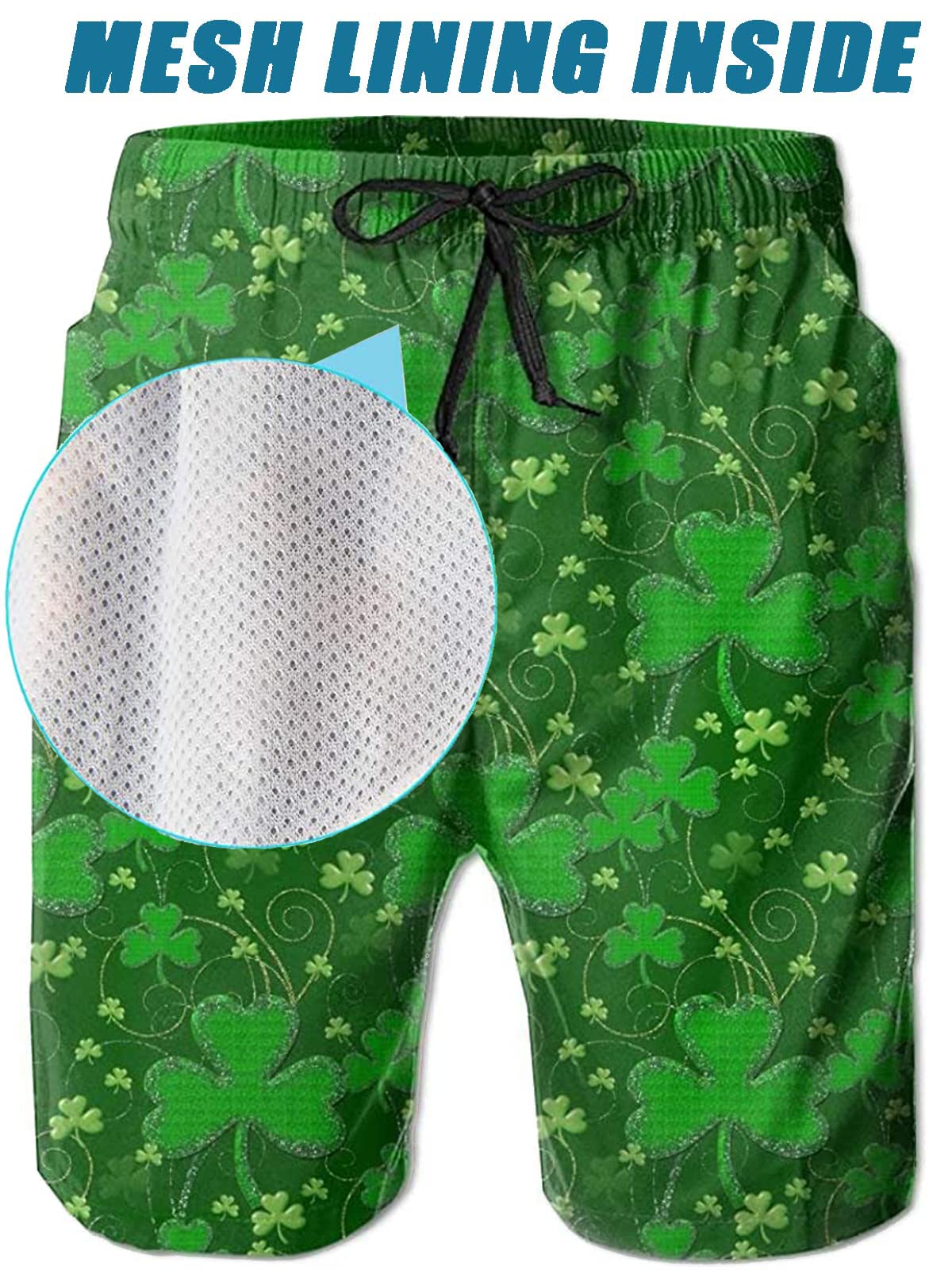 Men's Quick Dry Swim Trunks - Beach & Board Shorts with Mesh Lining for Swimming & Surfing