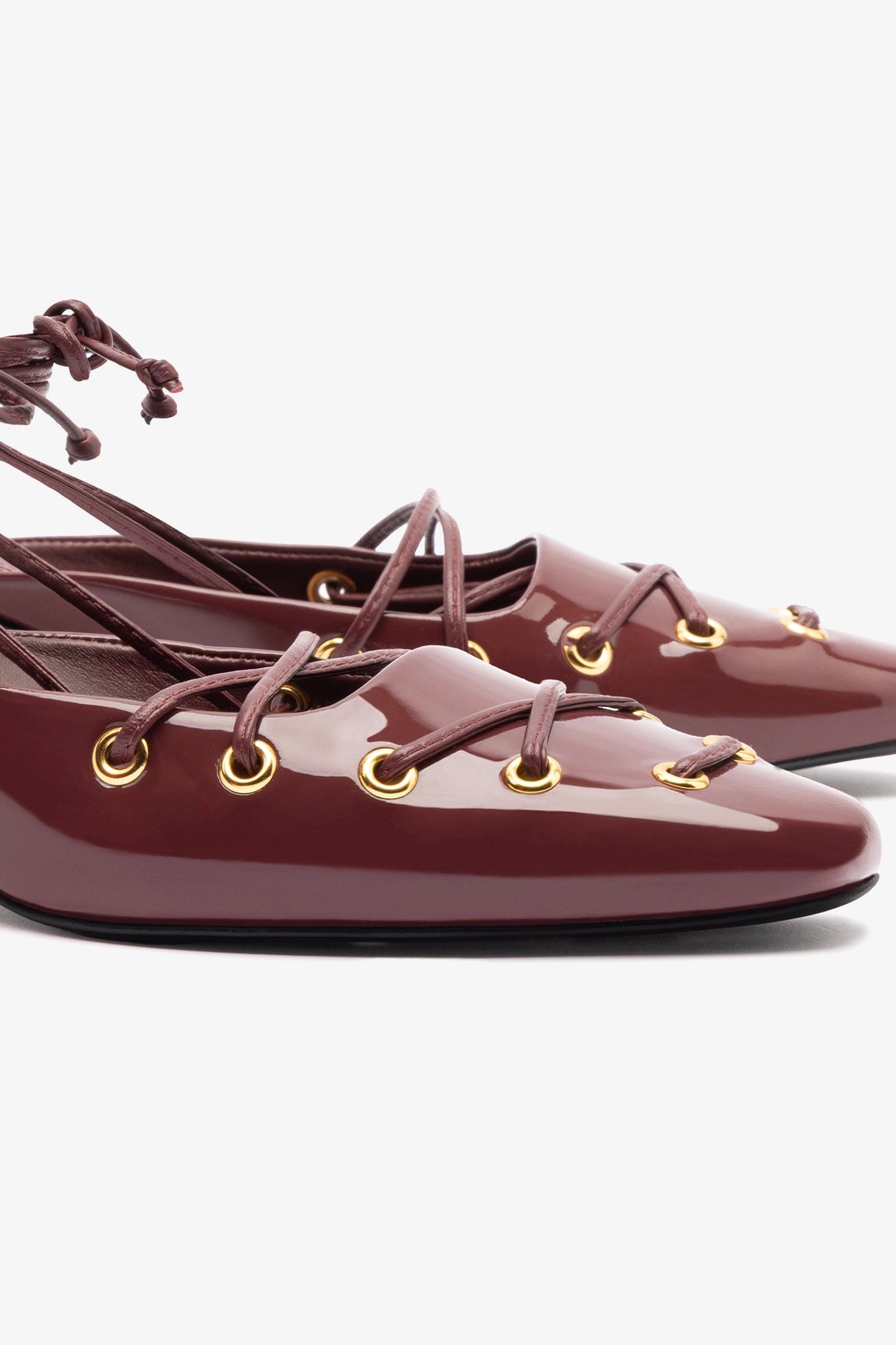 Amal Lace Up Pump Women's Shoes - Burgundy Leather Heels for Office, Party & Formal Events | Comfortable & Stylish Dress Pumps