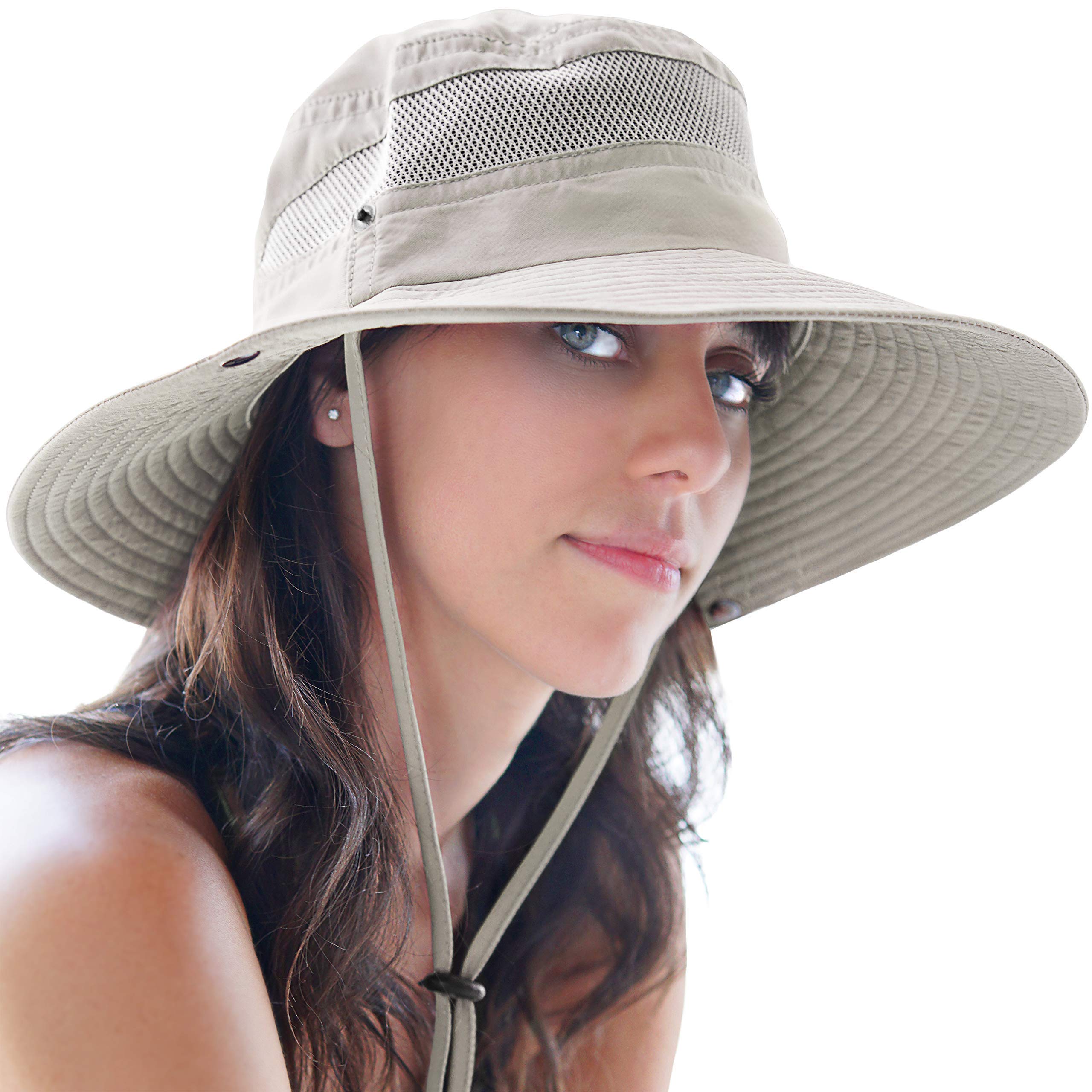 UPF 50+ Safari & Fishing Hat with Neck Flap - Premium Sun Protection UV Hat for Men & Women - Wide Brim Boonie Hat for Outdoor, Hiking, Camping & Beach Activities