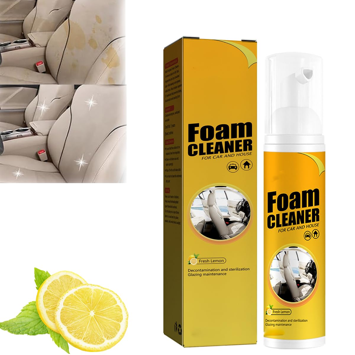 Ambitionous Magic Foam Cleaner - 2024 Upgraded Multi-Functional Car Interior & Exterior Cleaner | Powerful Foaming Formula for Seats, Dashboards & Upholstery | Perfect for Auto Detailing, Home & Office Cleaning