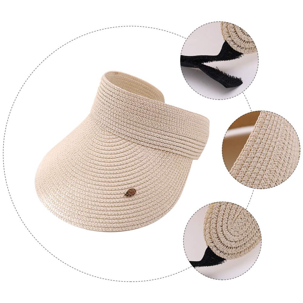 IMIKEYA Foldable Straw Sun Hat for Women - Wide Brim Beach Visor Cap, Summer Travel Bonnet with UPF Protection, Adjustable Chin Strap - Perfect for Golf, Beach, Outdoor Activities & Vacation Accessories