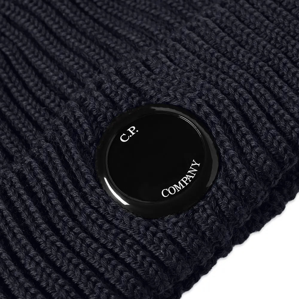 CP Company Lens Beanie - Winter Knit Hat with Reflective Lens for Men & Women | Cold Weather Accessory for Skiing, Snowboarding & Outdoor Activities