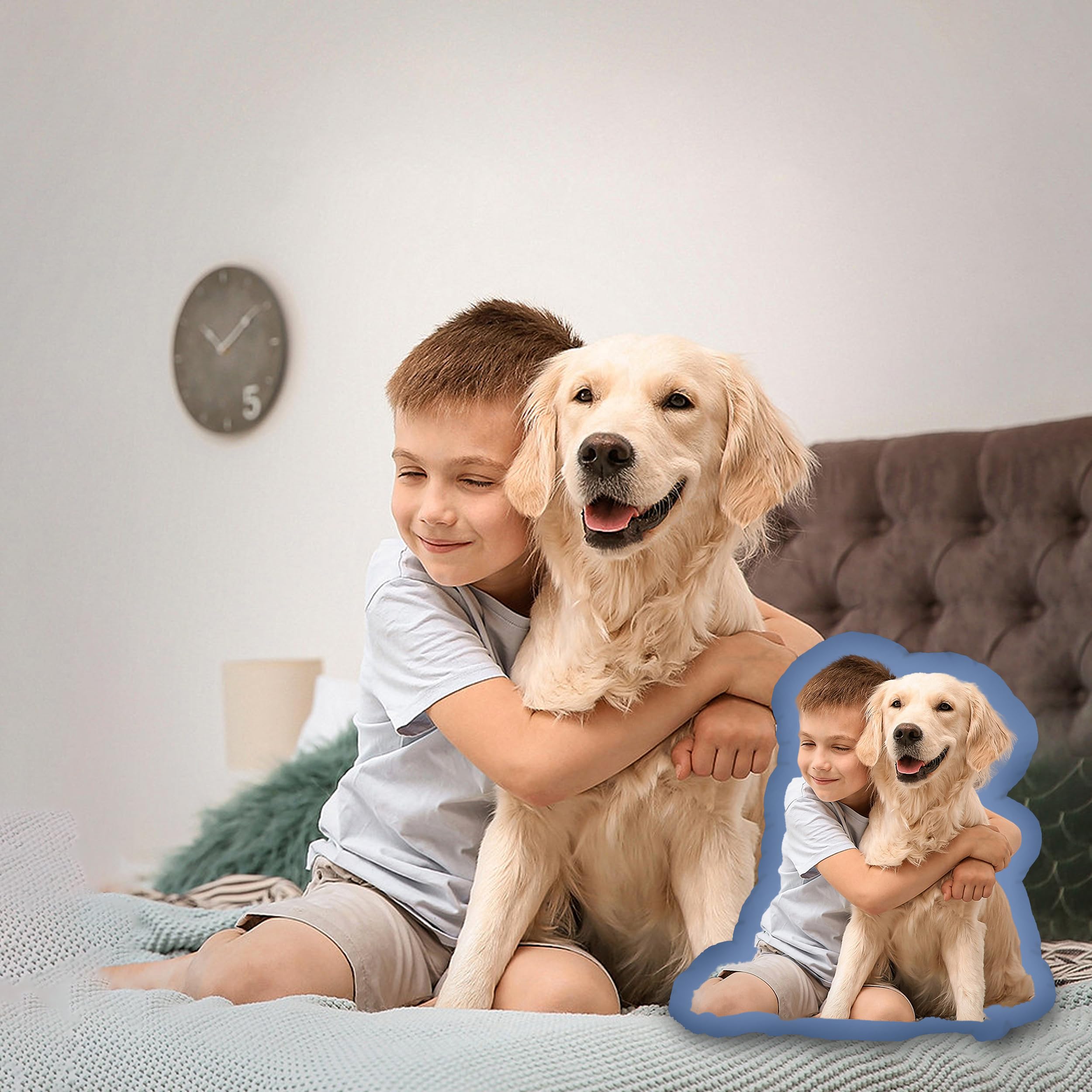Custom Pet Pillow with Photo - Personalized Dog & Cat Pillow for Mother's Day, Graduation Gifts (12inch) - Home Decor & Unique Present