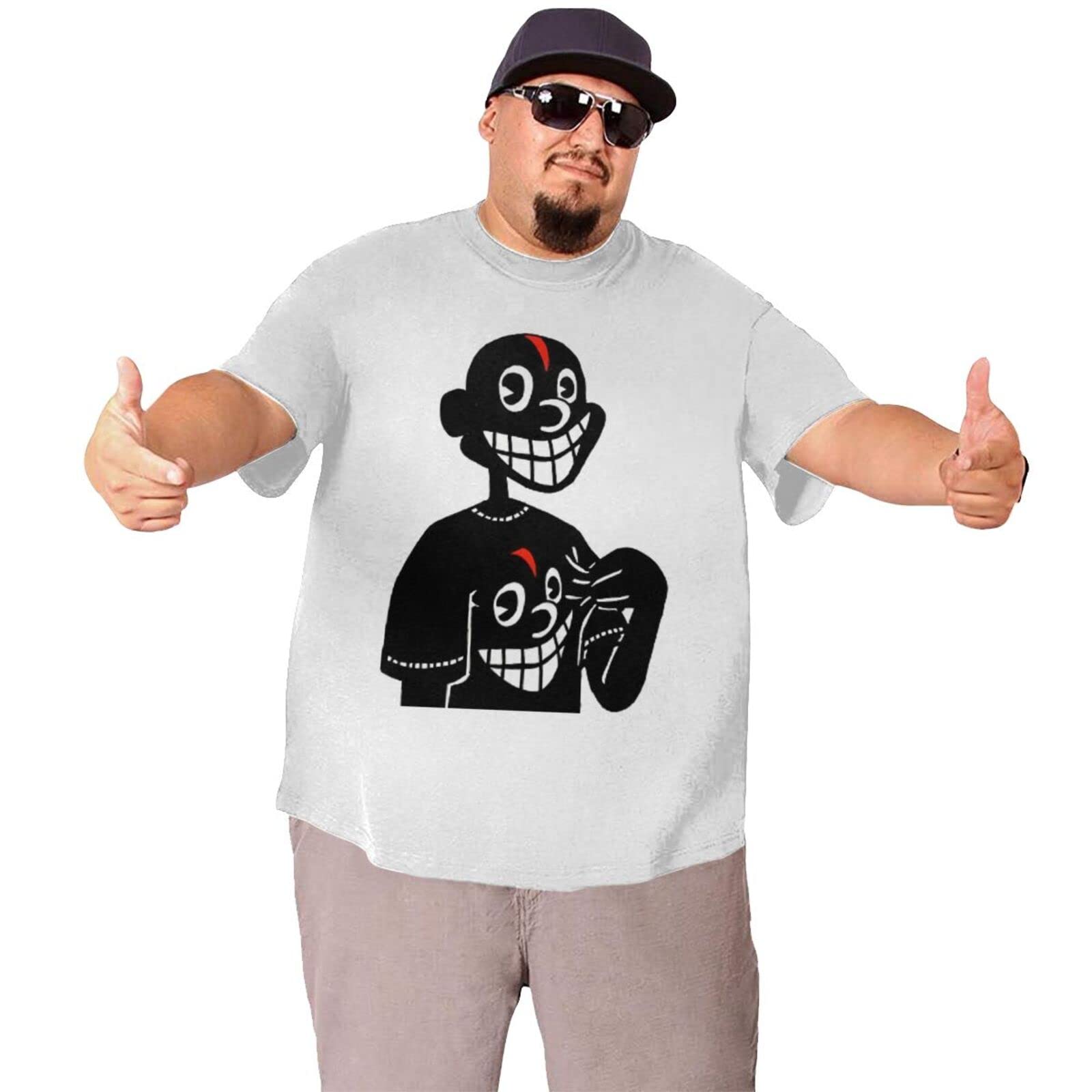 Lil Darkie Oversized Cotton T-Shirt for Men - Big & Tall Short Sleeve Tee - White Casual Streetwear Top for Concerts, Skateboarding & Everyday Wear