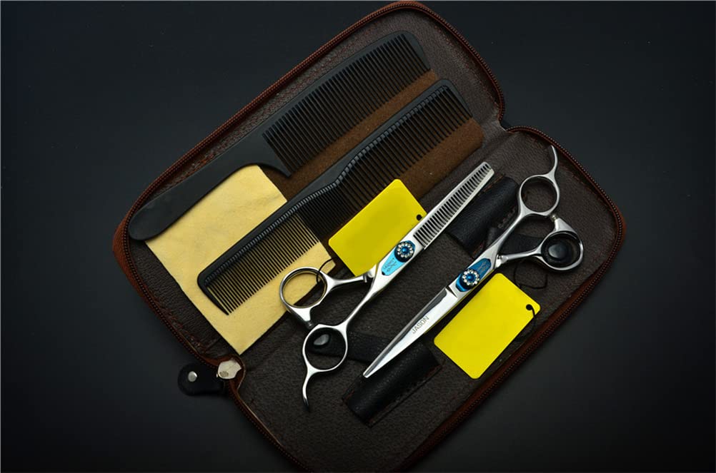 Professional 6.0 Inch Hair Cutting Scissors Set - Barber & Hairdressing Shears with Flat Cut Teeth & Straight Shanks - Perfect for Salon Styling, Home Haircuts, and Professional Grooming