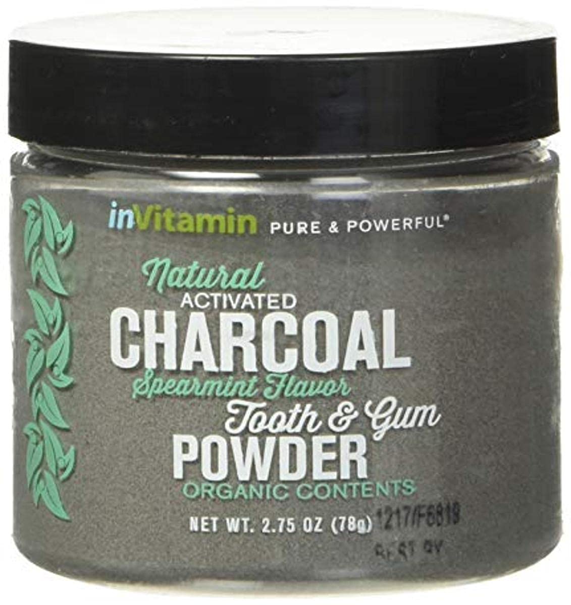 Natural Whitening Activated Charcoal Powder for Teeth & Gums - Spearmint Flavor | Teeth Whitening, Oral Care & Stain Removal | Perfect for Daily Dental Hygiene & Fresh Breath