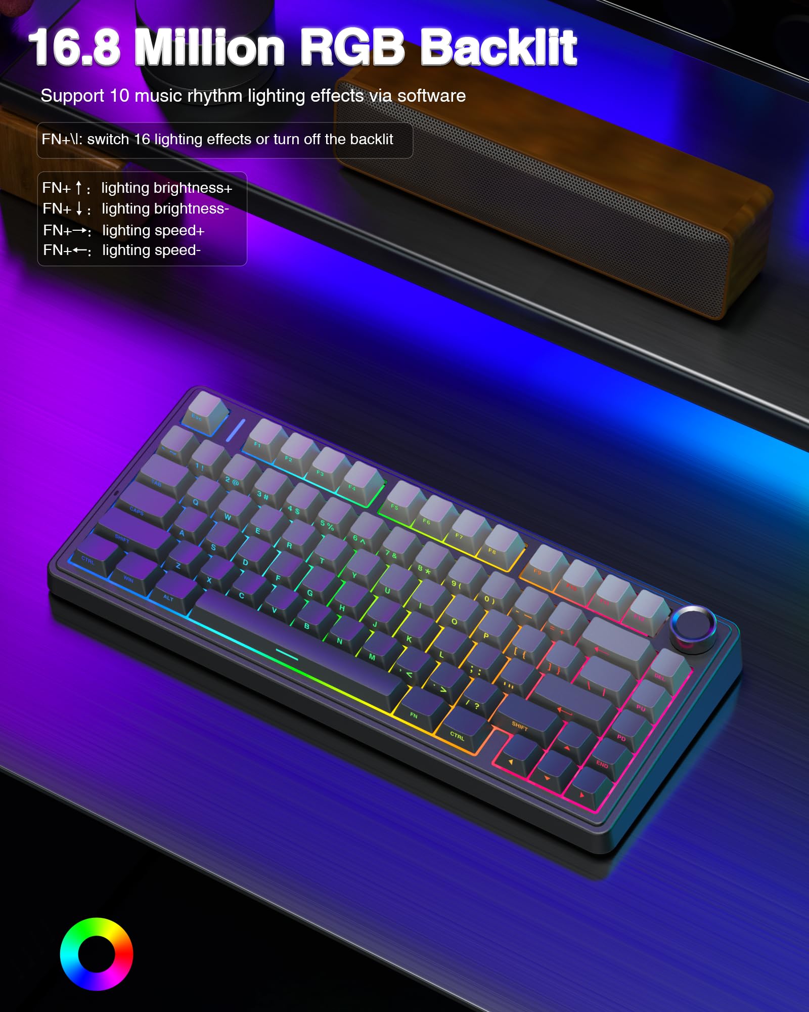AULA F75 Wireless Mechanical Keyboard - 75% RGB Backlit for Gaming & Work