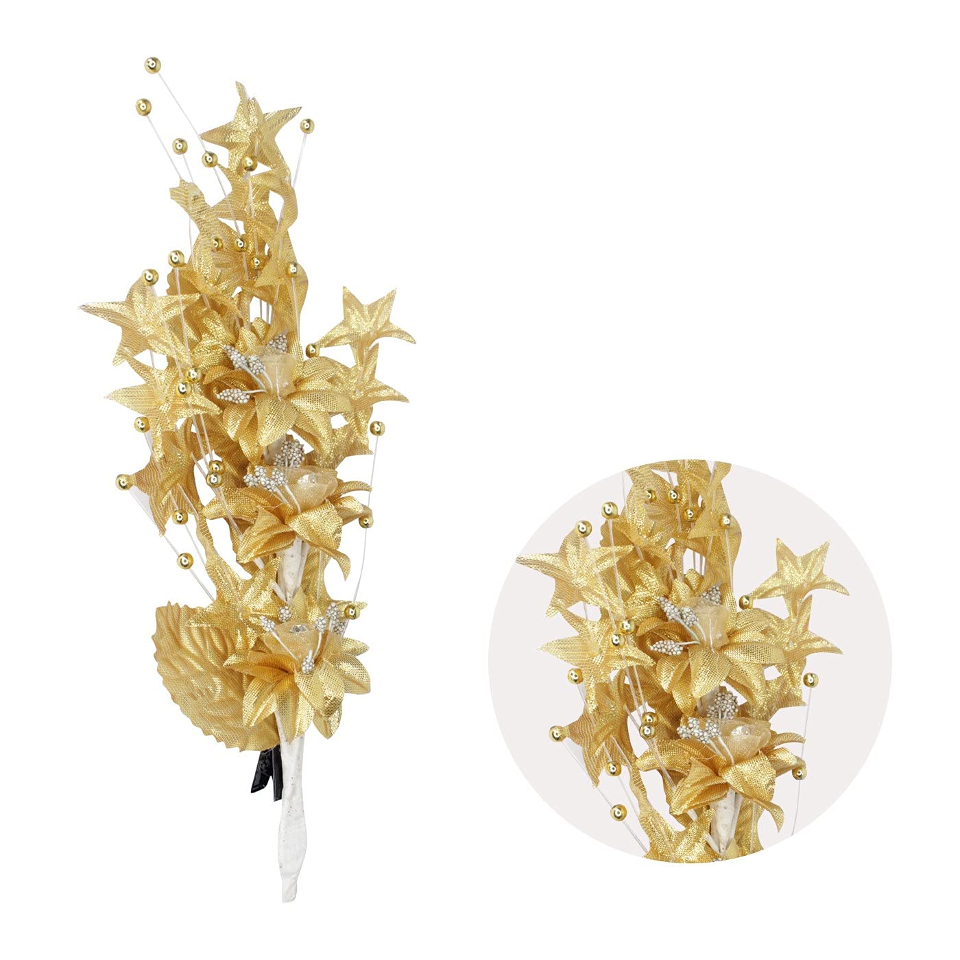 Majik Women's Artificial Flower Hair Pins Set of 2 - Elegant Floral Hair Clips for Weddings, Parties & Special Occasions - Perfect Bridal Hair Accessories for Prom, Dances & Formal Events