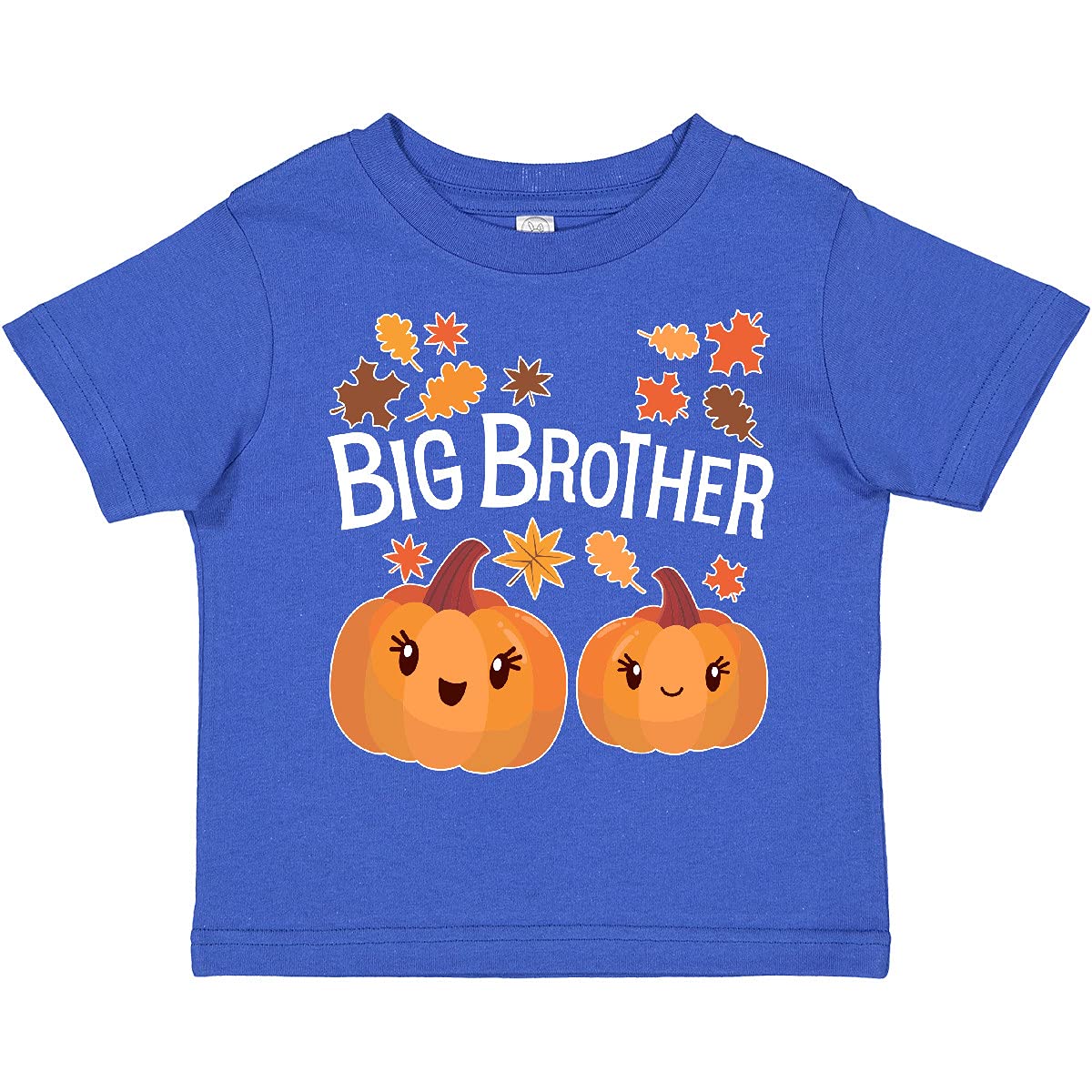 Inktastic Big Brother Pumpkins with Fall Leaves Toddler T-Shirt - Cute Autumn Sibling Outfit for Fall Family Photos & Halloween Events