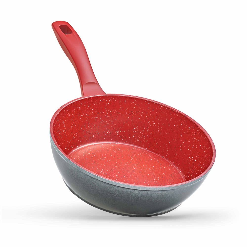 POLISHOP 24cm Red Non-Stick Frying Pan - Perfect for Daily Cooking, Sauteing & Frying | Durable Kitchen Essential for Home Chefs