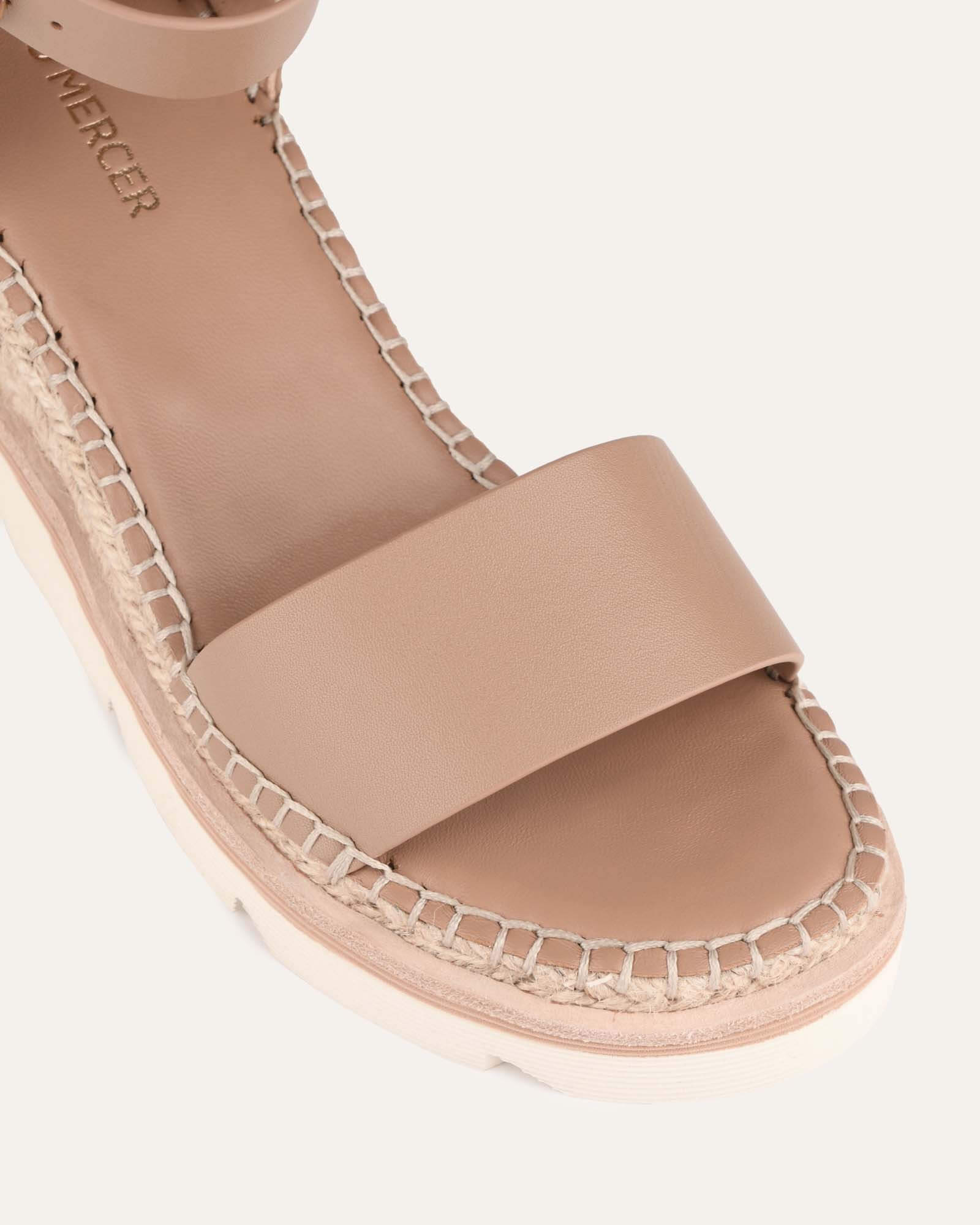 Kelly Women's Tan Leather Mid Heel Wedge Sandals - Comfortable & Stylish for Work, Parties & Summer Outings